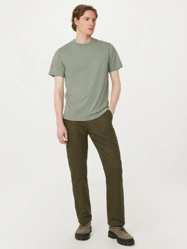 The Essential Slim T-Shirt in Vetiver Green sold by Frank & Oak