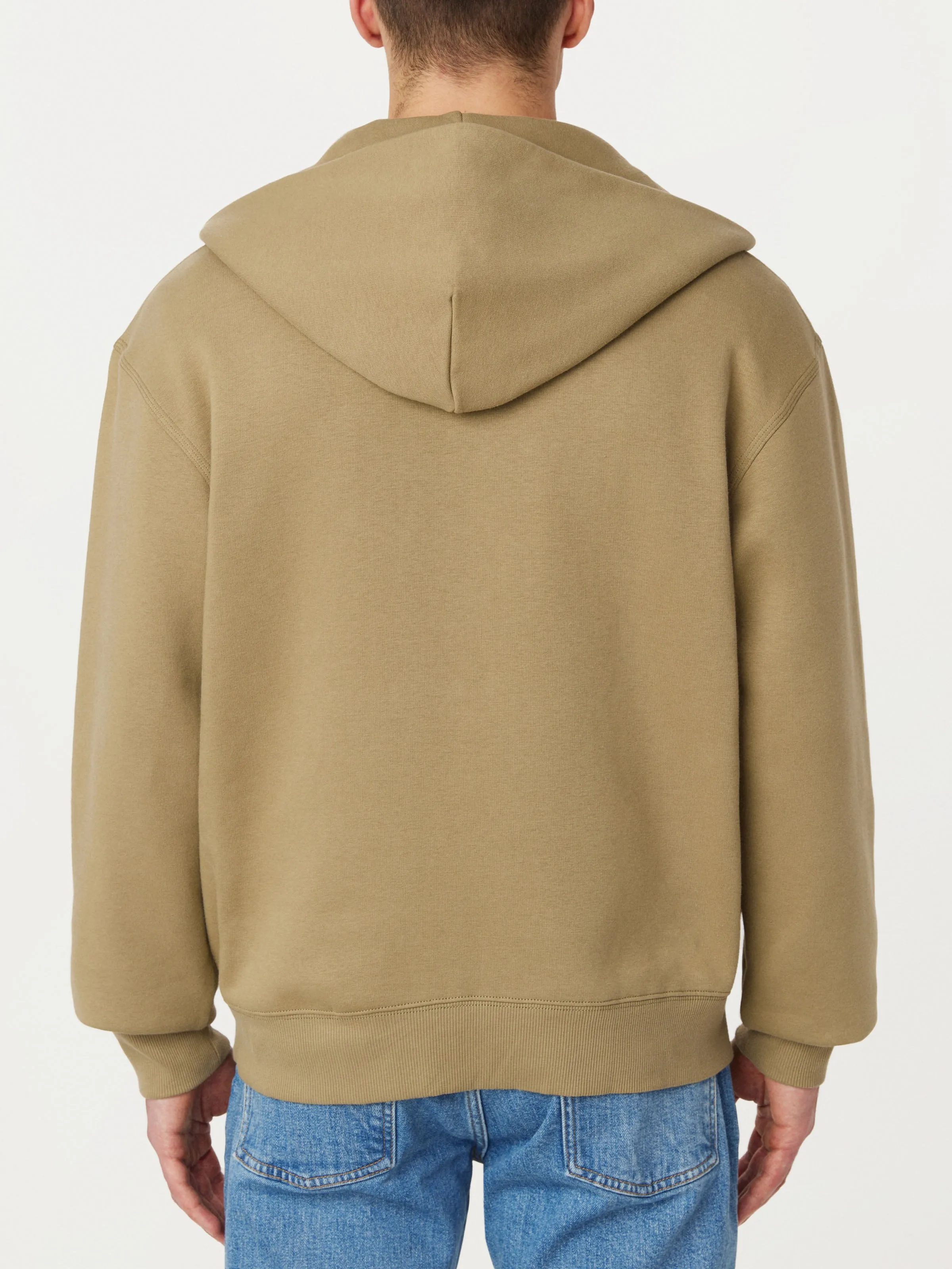 The Zip Up Fleece Hoodie in Khaki sold by Frank & Oak product image thumbnail 4