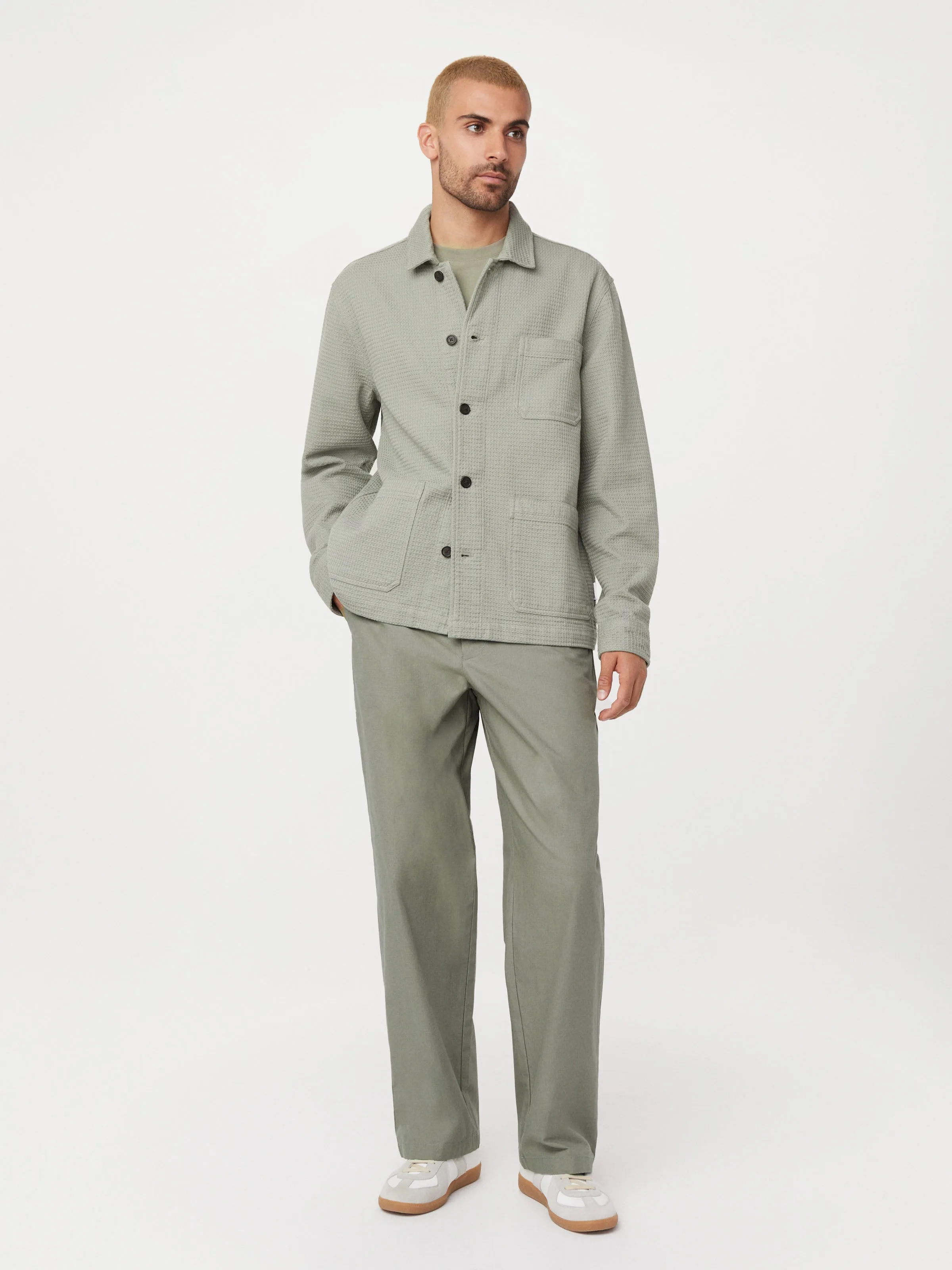 The Chore Overshirt in Green sold by Frank & Oak
