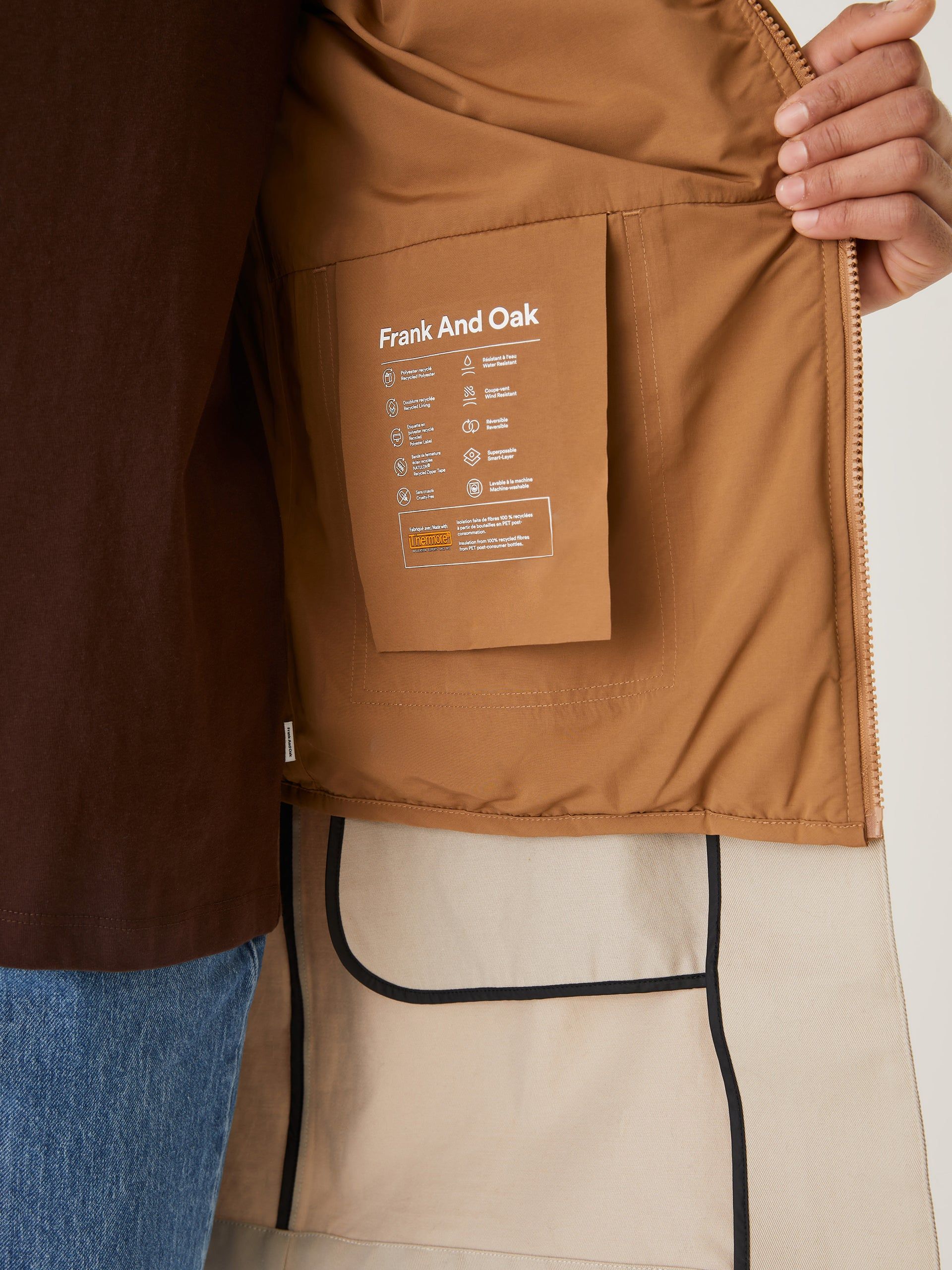 The Skyline Reversible Bomber in Amber sold by Frank & Oak product image thumbnail 8