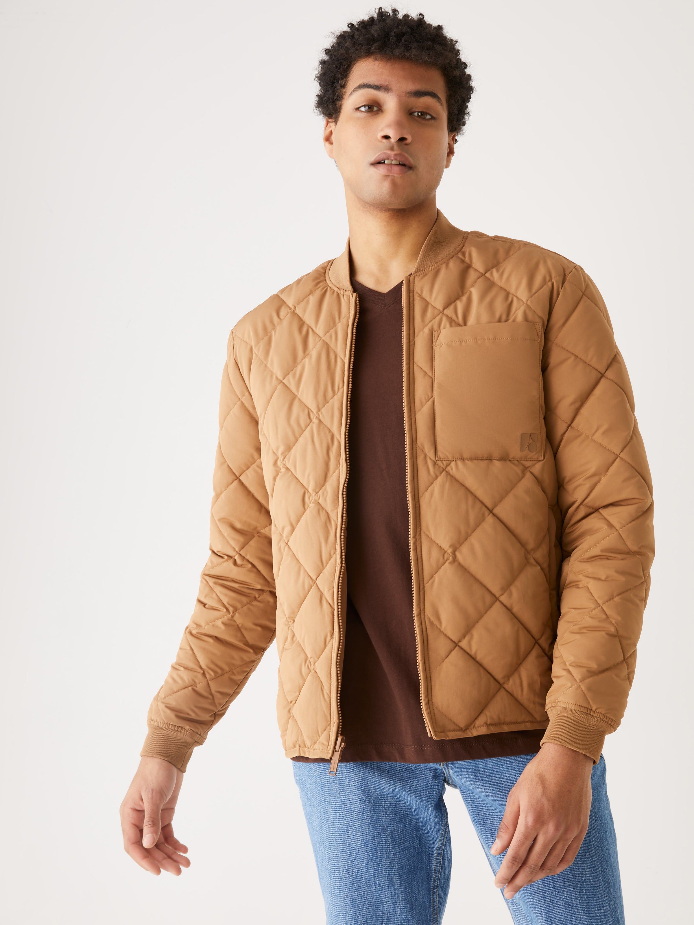 The Skyline Reversible Bomber in Amber sold by Frank & Oak product image thumbnail 3