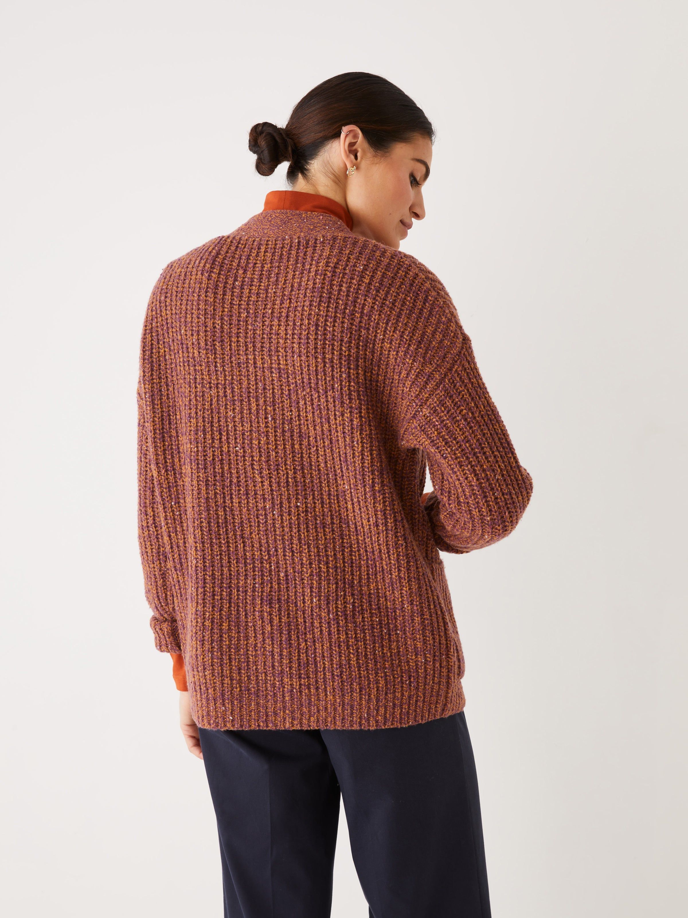 The Oversized Wool Blend Cardigan in Dark Orange sold by Frank & Oak product image thumbnail 3