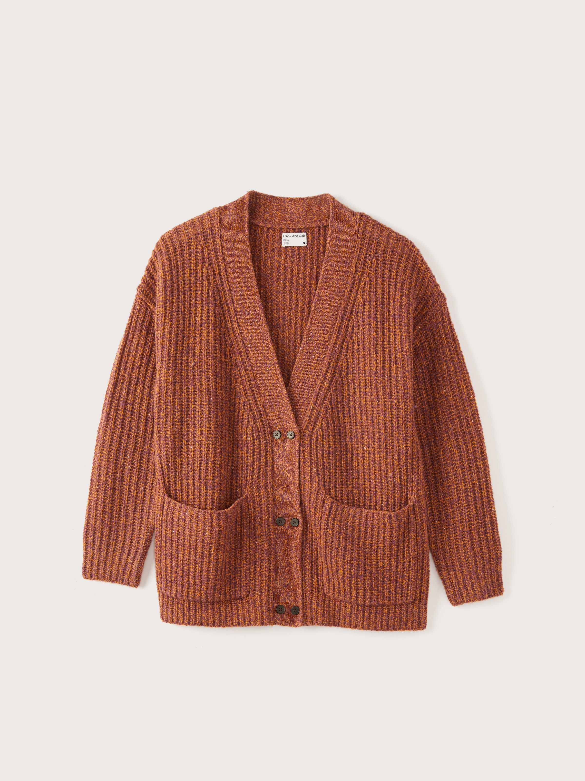 The Oversized Wool Blend Cardigan in Dark Orange sold by Frank & Oak product image thumbnail 5