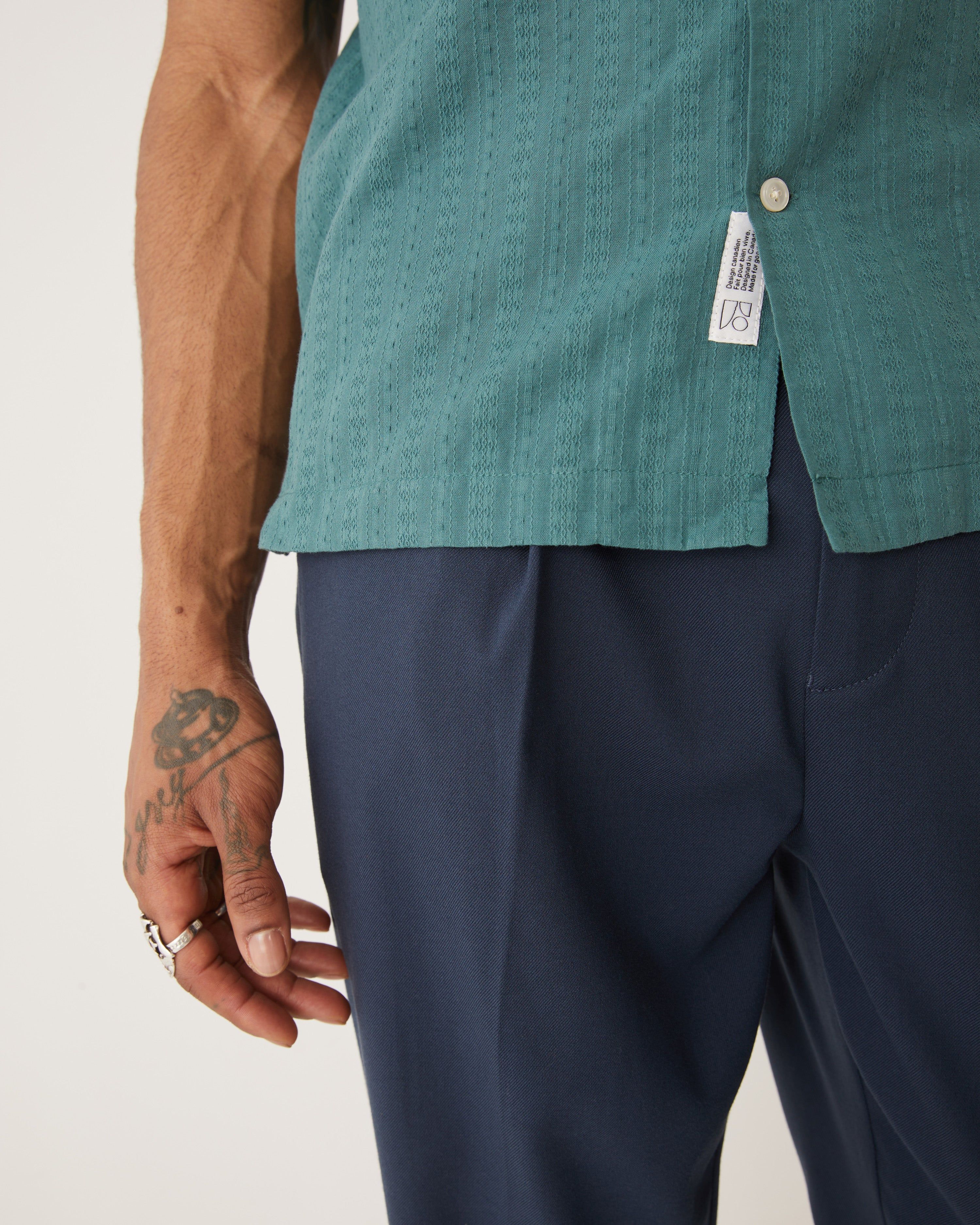The Textured Resort Shirt in Teal sold by Frank & Oak product image thumbnail 6