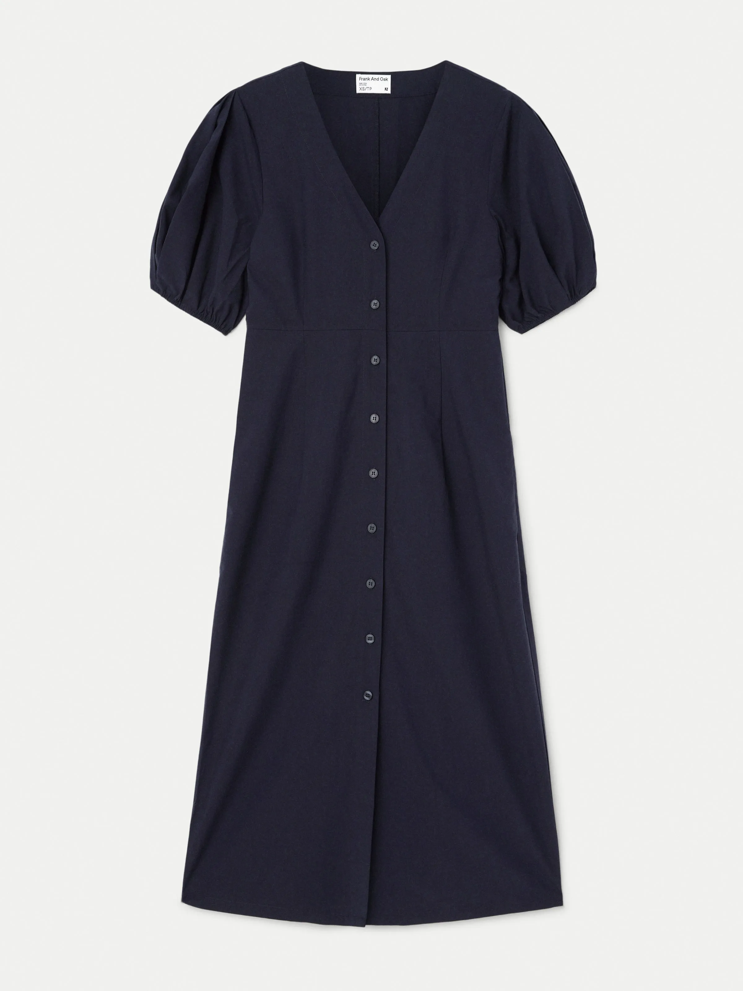 The Poplin Puffy Sleeve Dress in Dark Blue sold by Frank & Oak product image thumbnail 5