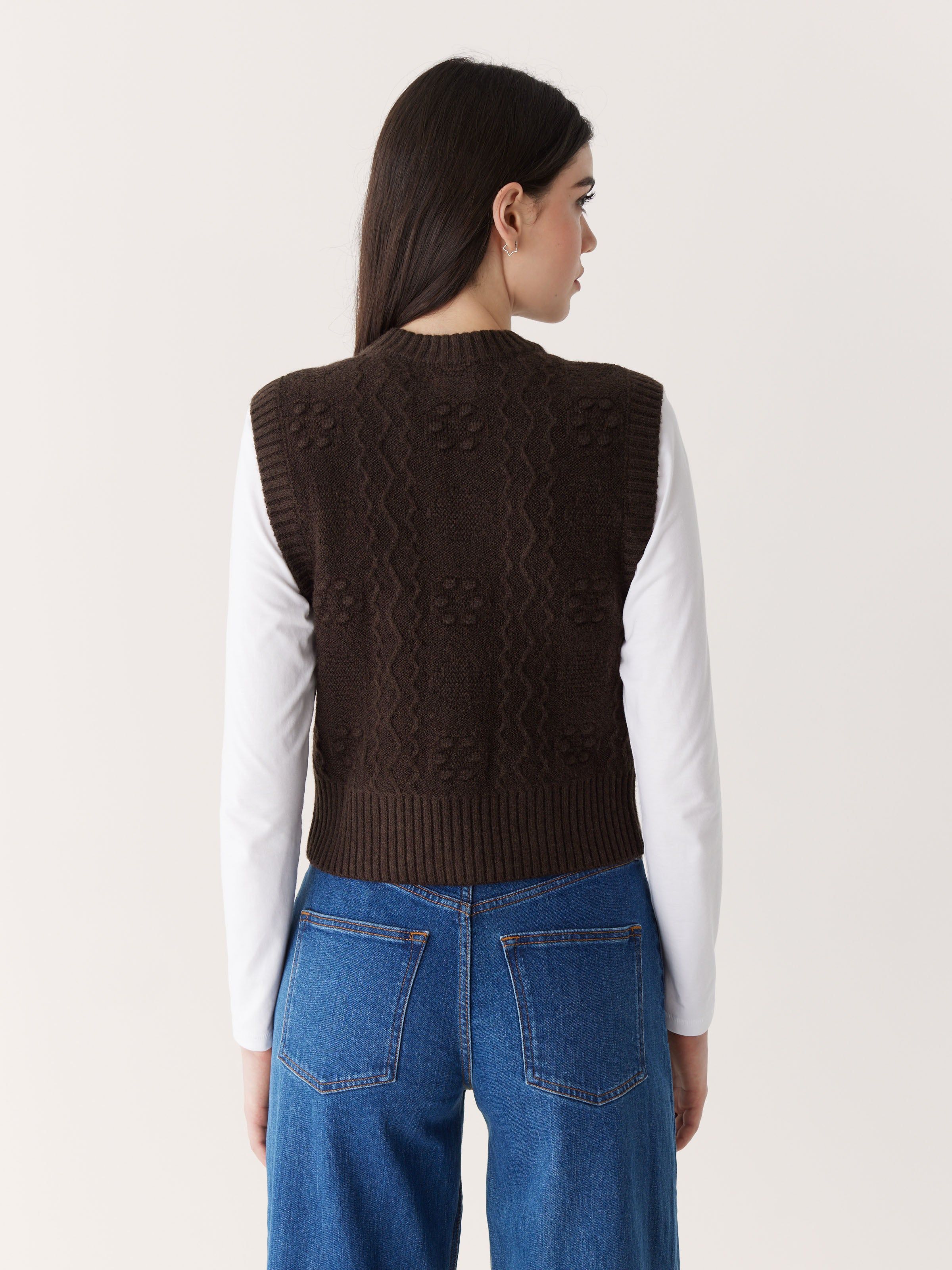 The Bobble Sweater Vest in Dark Brown sold by Frank & Oak product image thumbnail 3