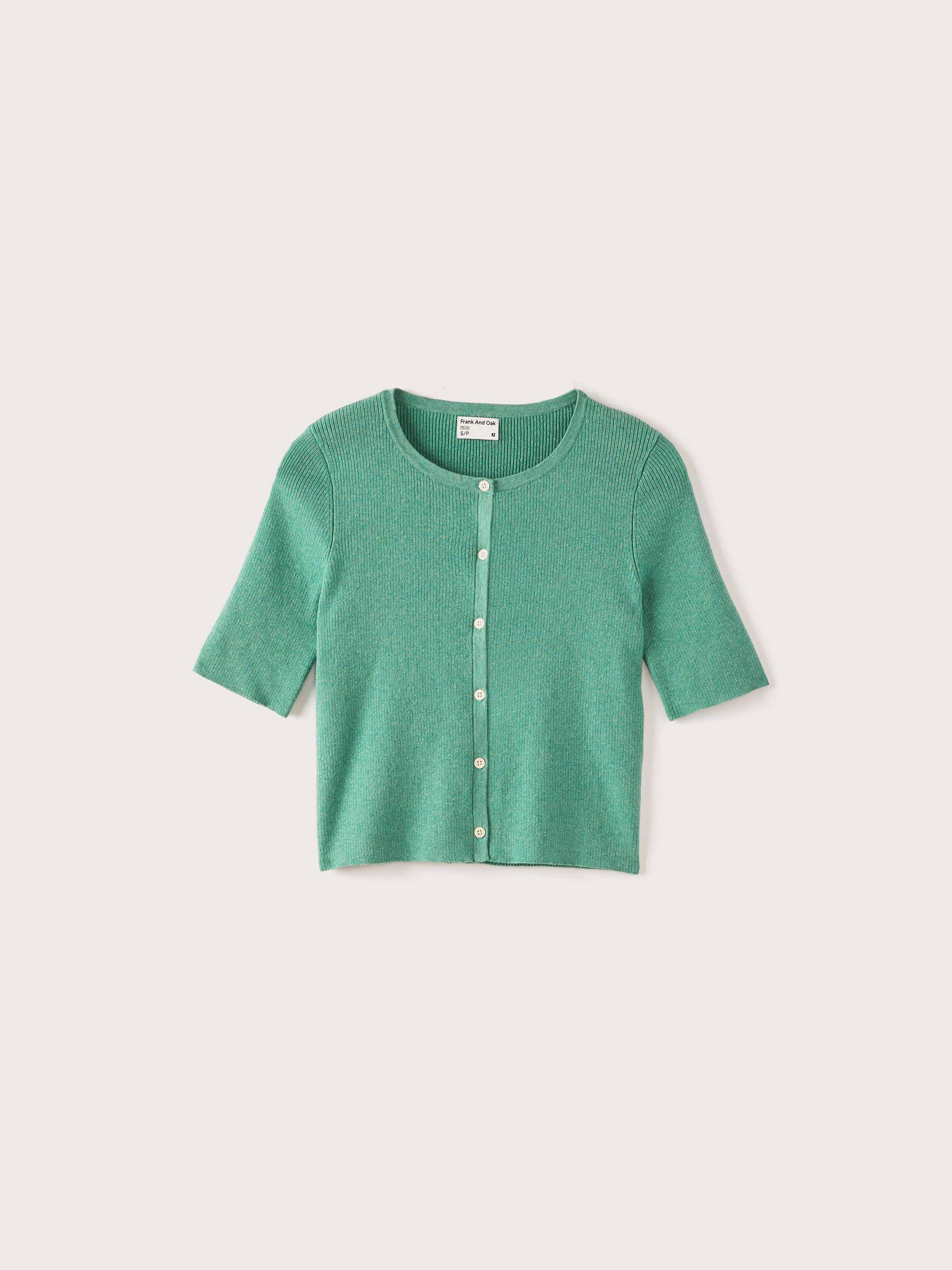 The Knitted Cardigan Top in Green sold by Frank & Oak product image thumbnail 4