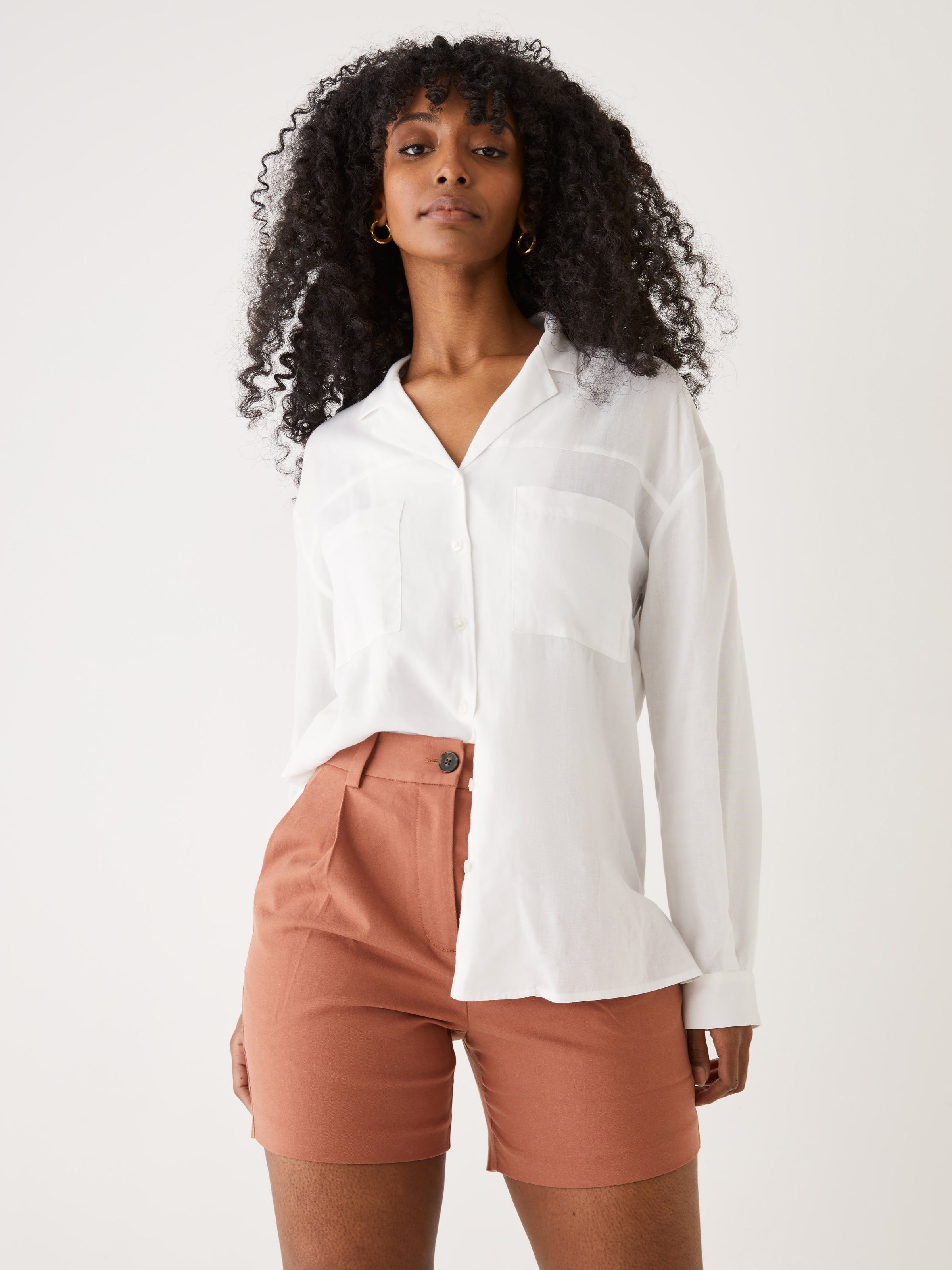 The Oversized Linen Shirt in Bright White sold by Frank & Oak