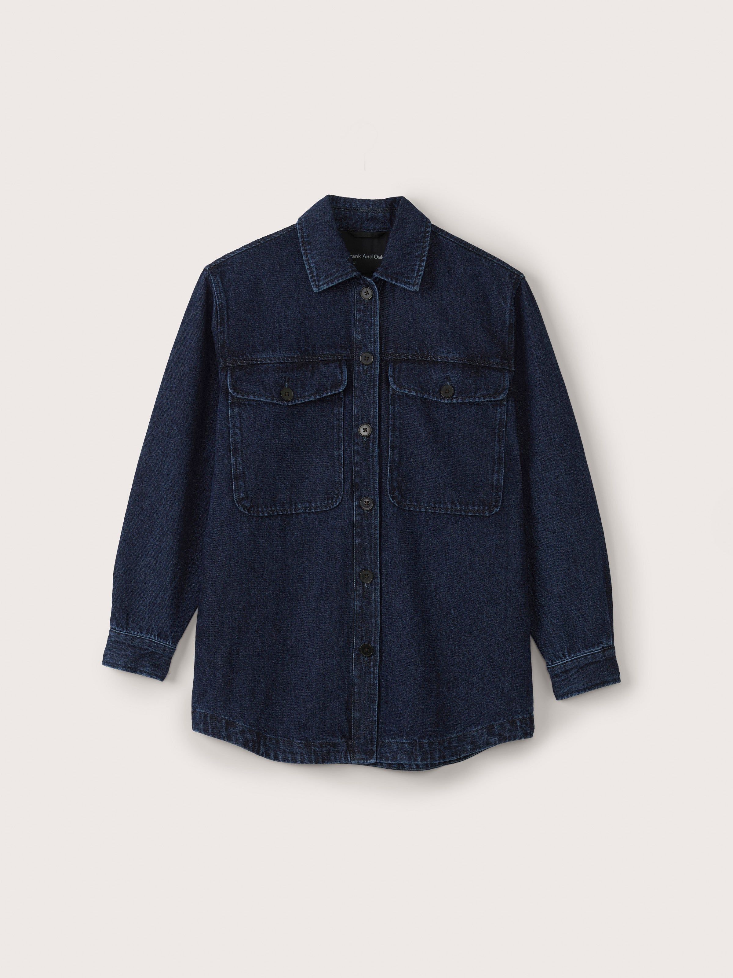 The Hemp Denim Overshirt in Dark Indigo sold by Frank & Oak product image thumbnail 5