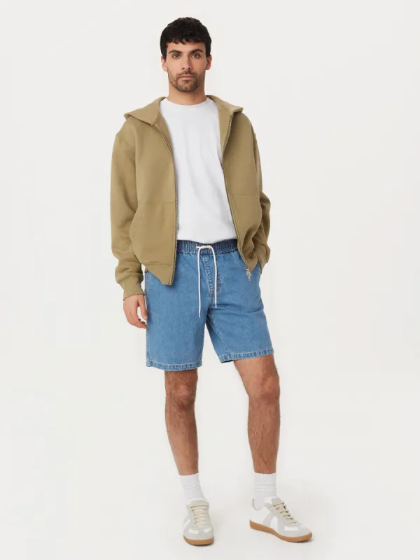 The Finn Relaxed Short in Washed Blue sold by Frank & Oak