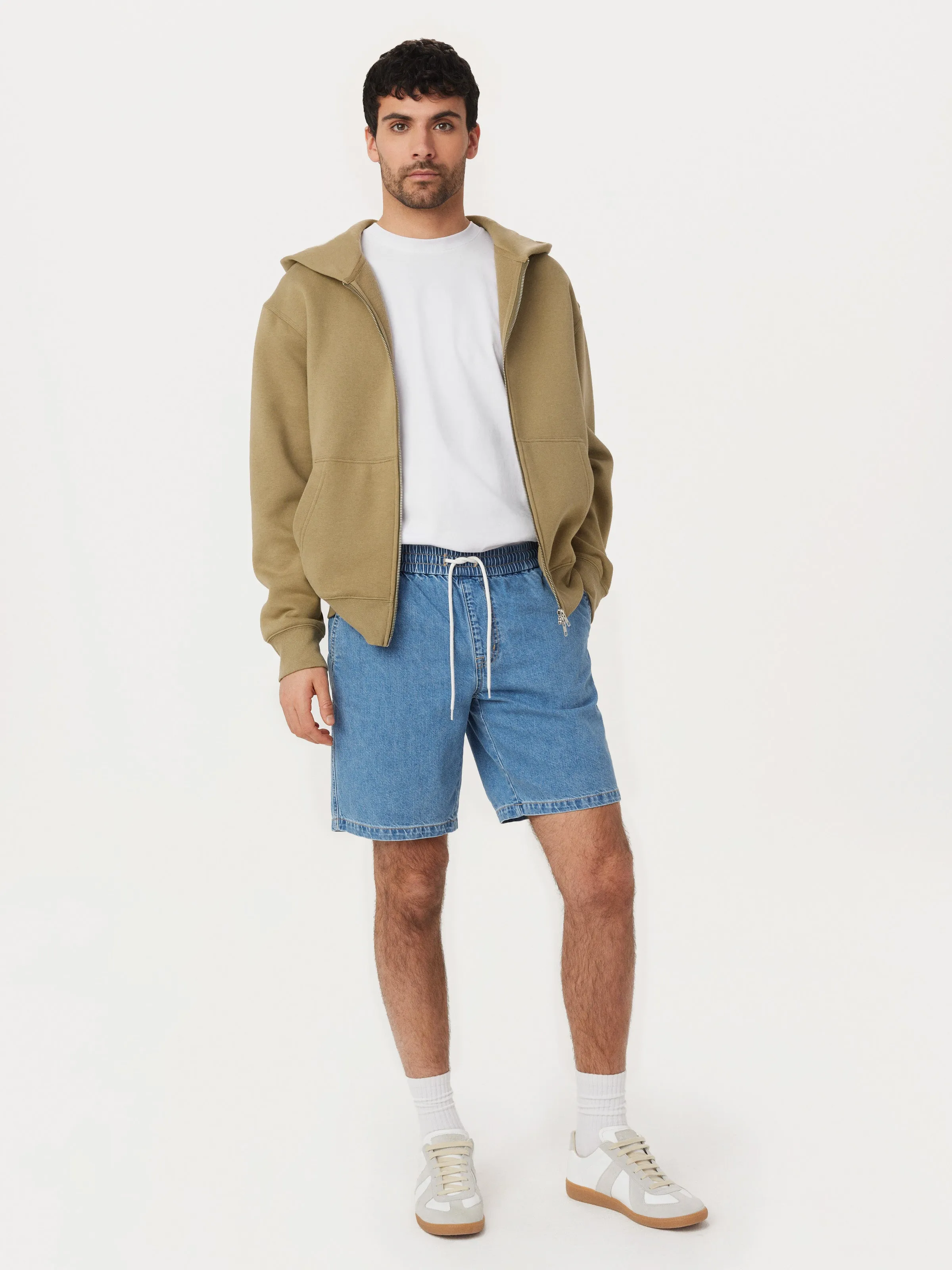 The Finn Relaxed Short in Washed Blue sold by Frank & Oak