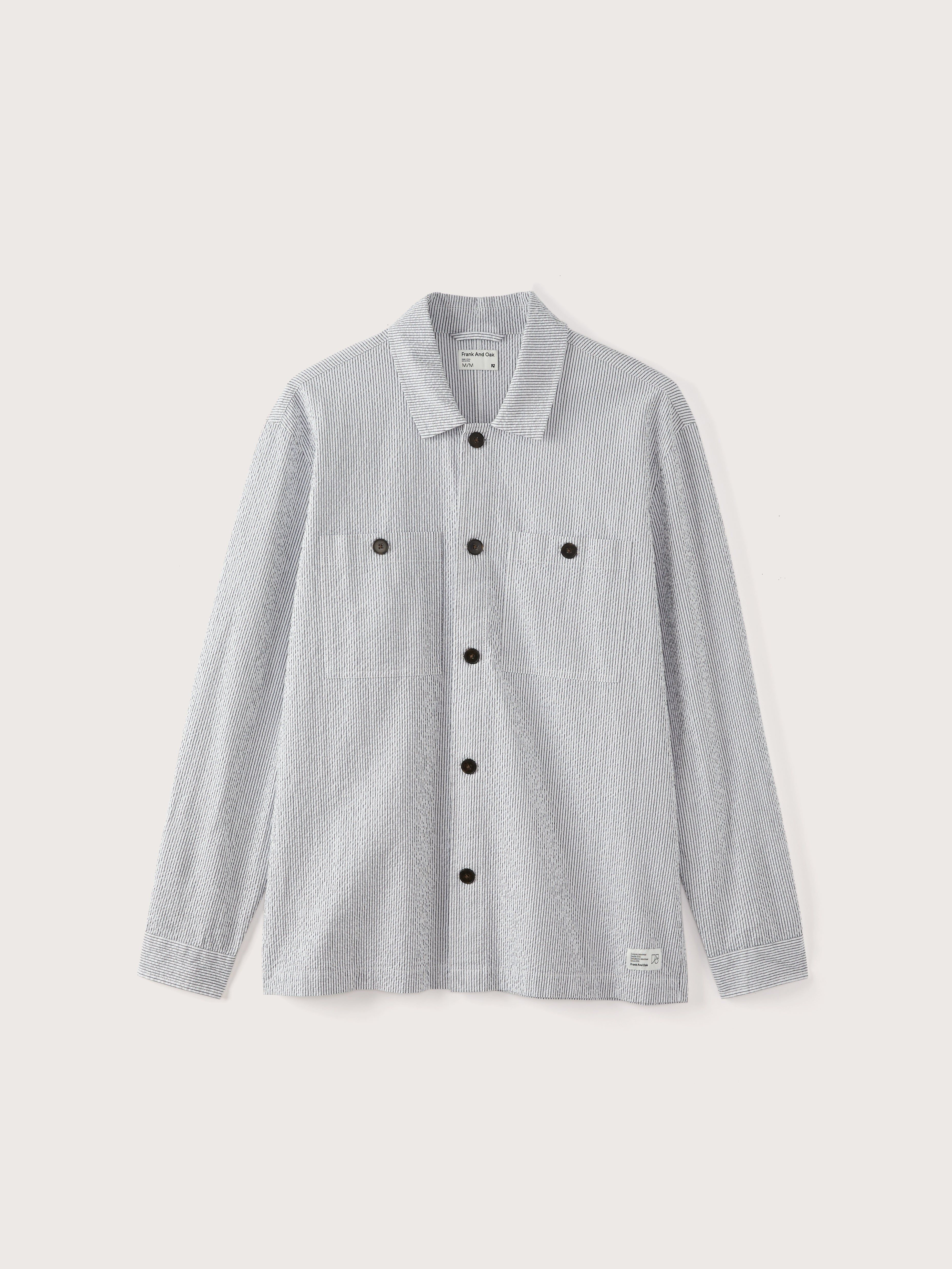 The Seersucker Overshirt in Deep Blue sold by Frank & Oak product image thumbnail 3