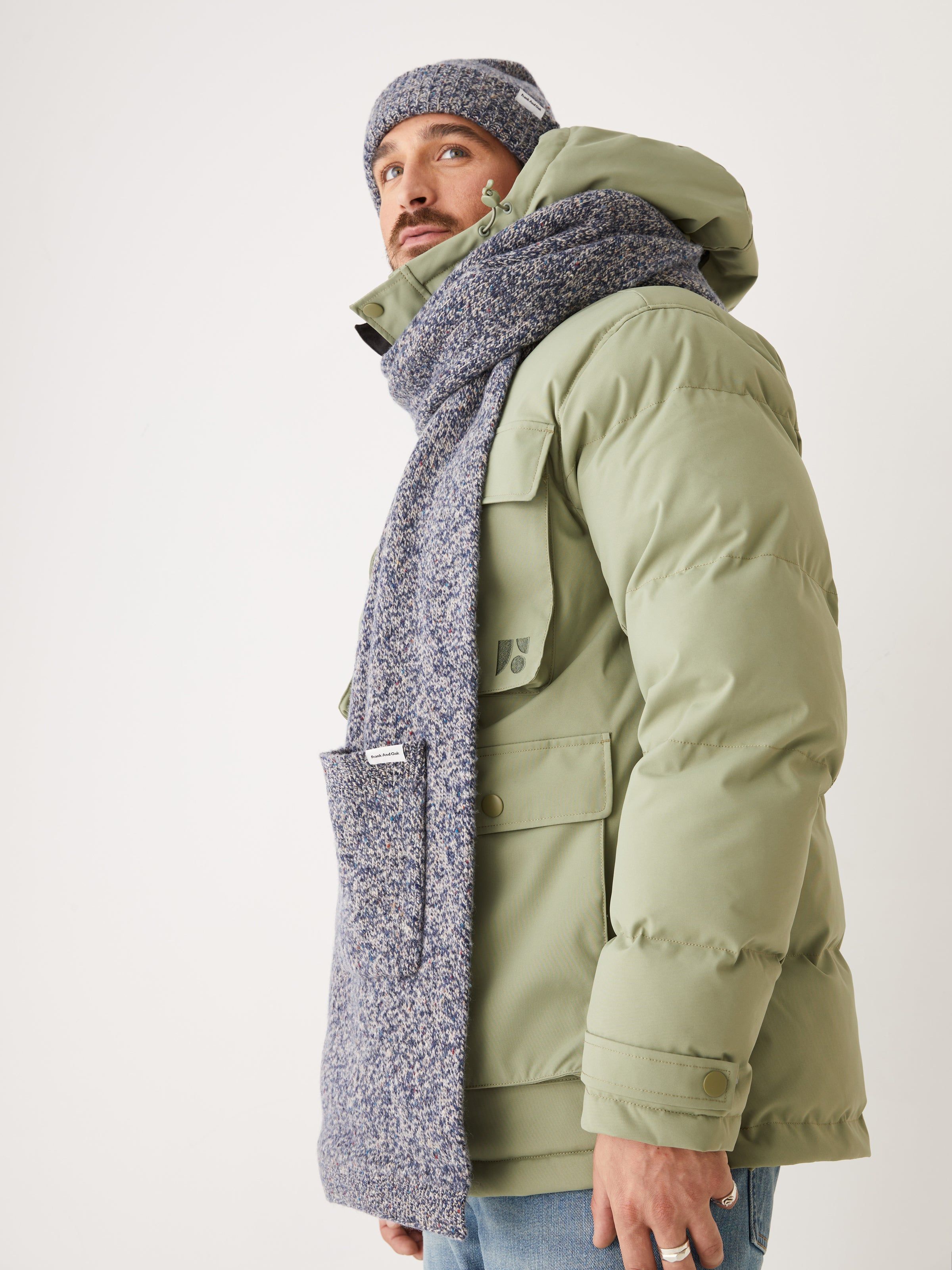 The Melville Puffer Coat in Oil Green sold by Frank & Oak product image thumbnail 4