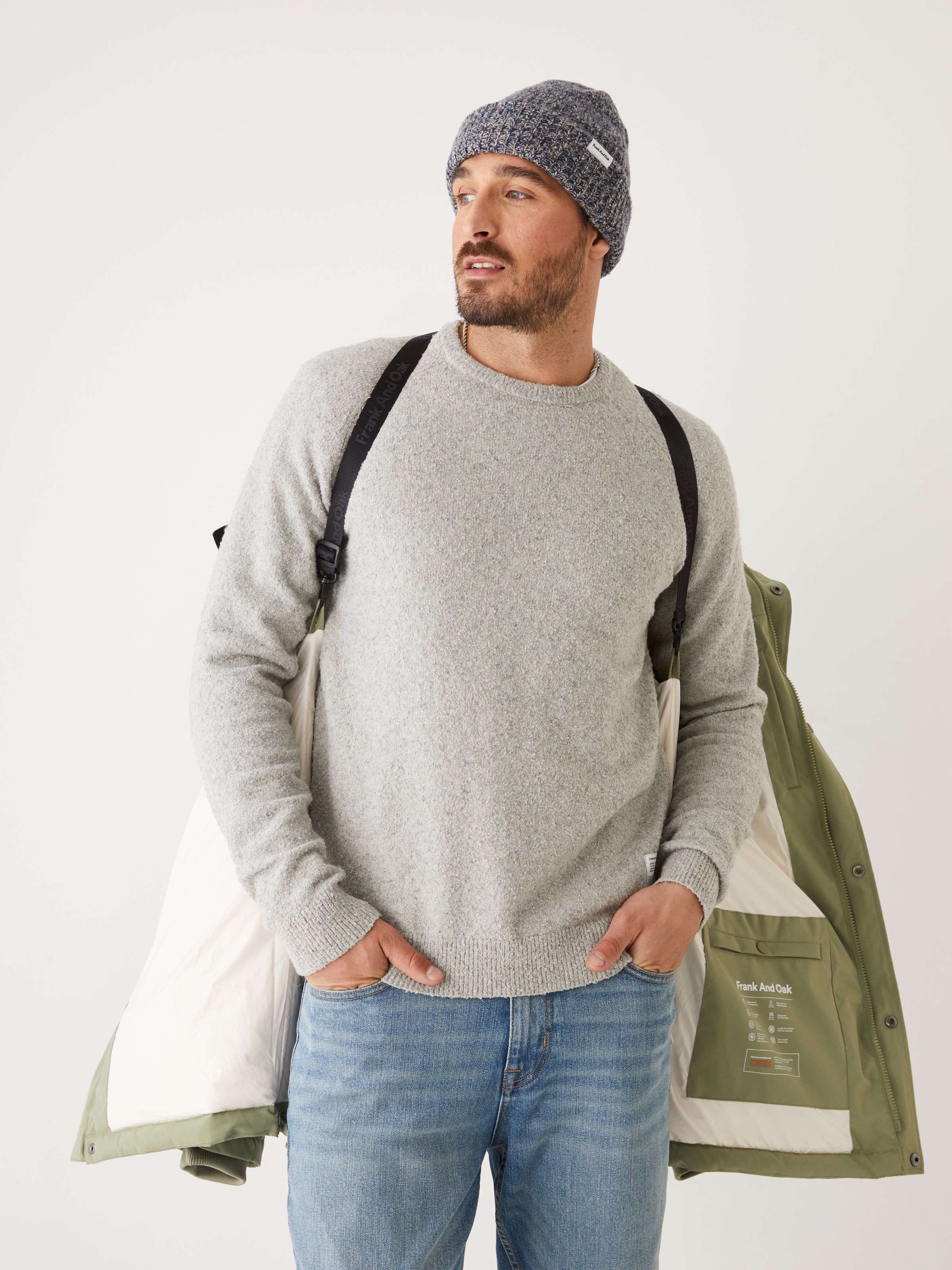 The Melville Puffer Coat in Oil Green sold by Frank & Oak product image thumbnail 3