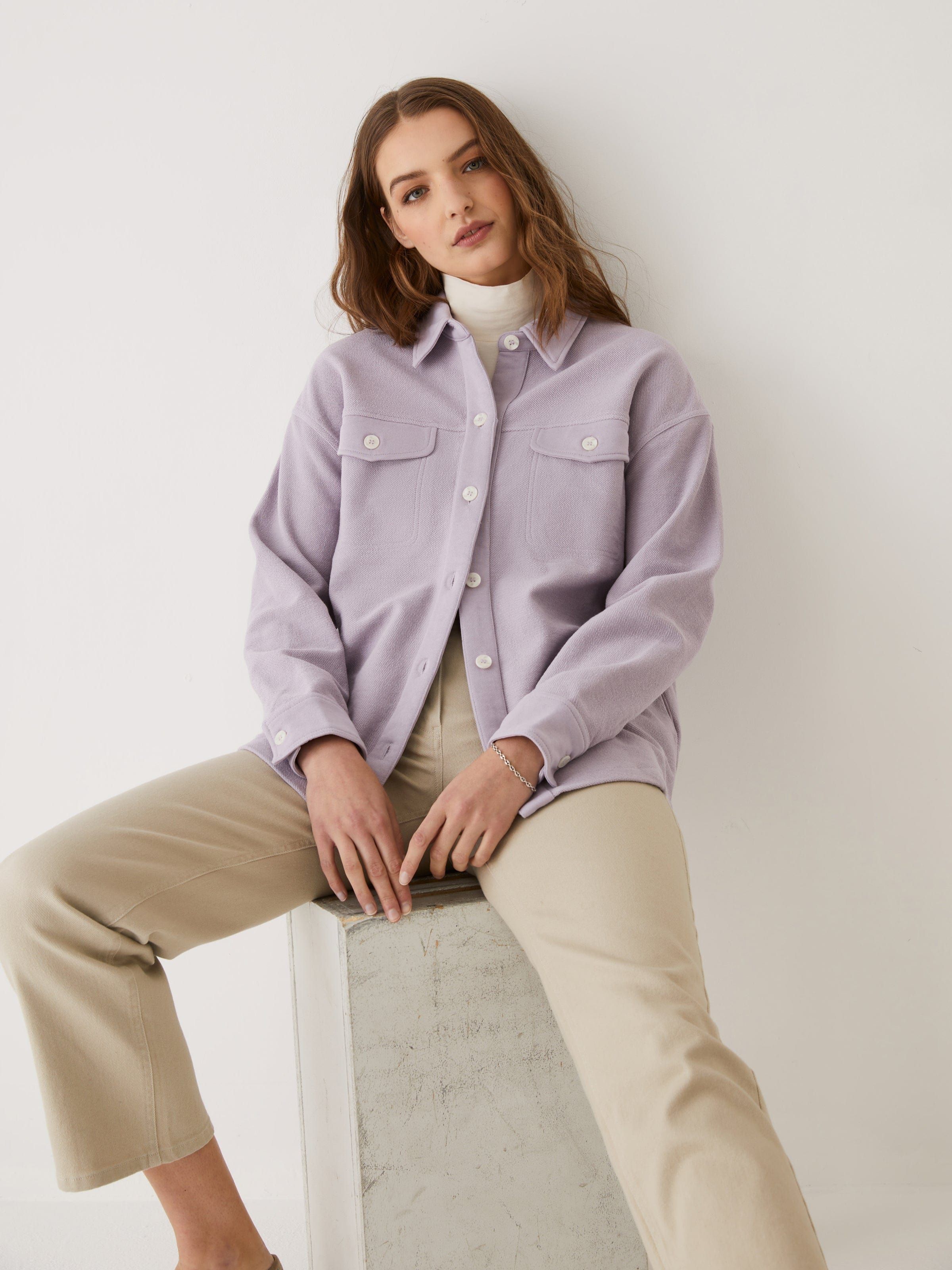 The French Terry Overshirt in Purple sold by Frank & Oak product image thumbnail 3