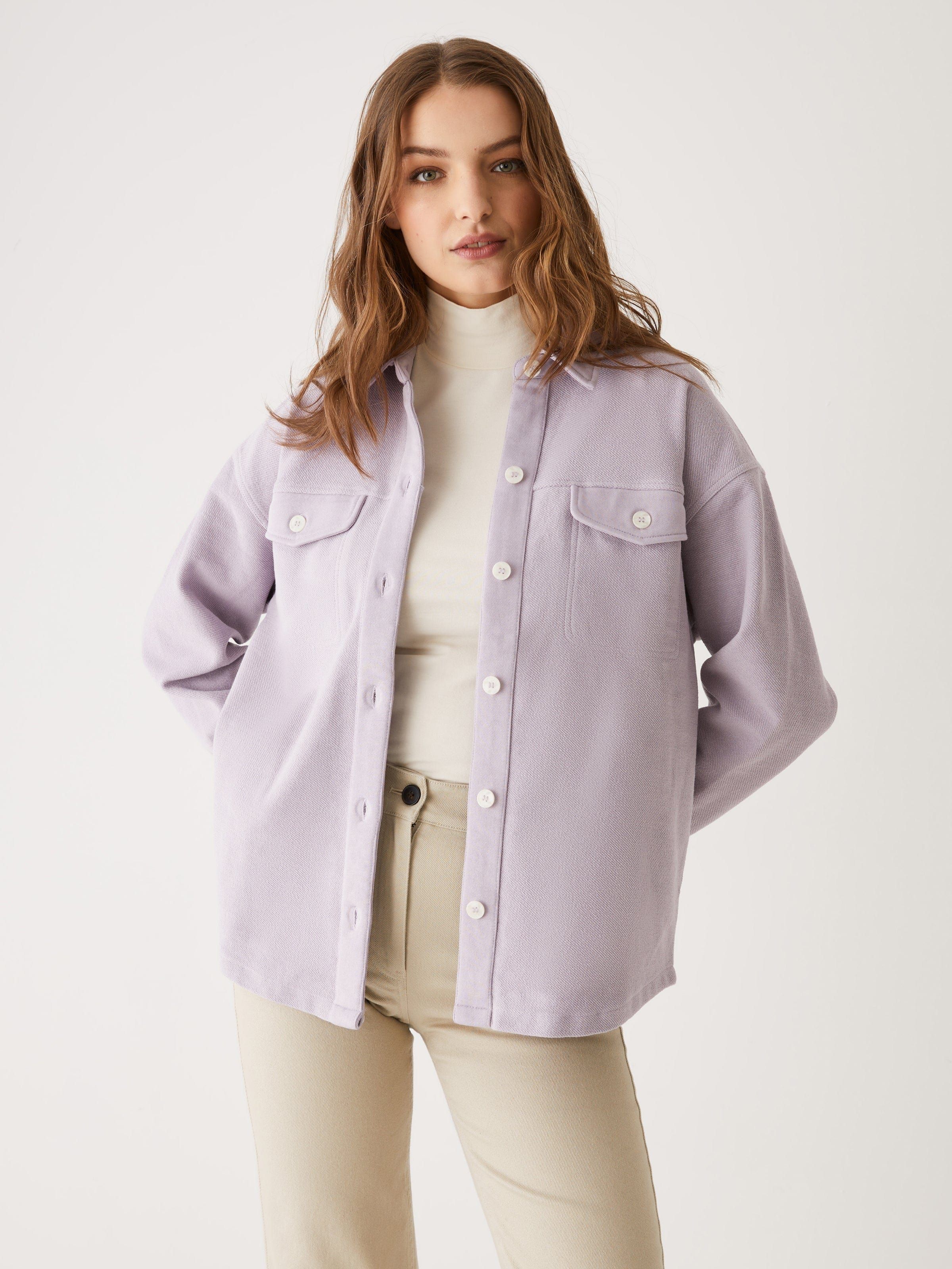 The French Terry Overshirt in Purple sold by Frank & Oak