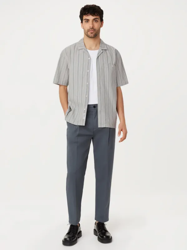 The Striped Camp Collar Shirt in Agave sold by Frank & Oak