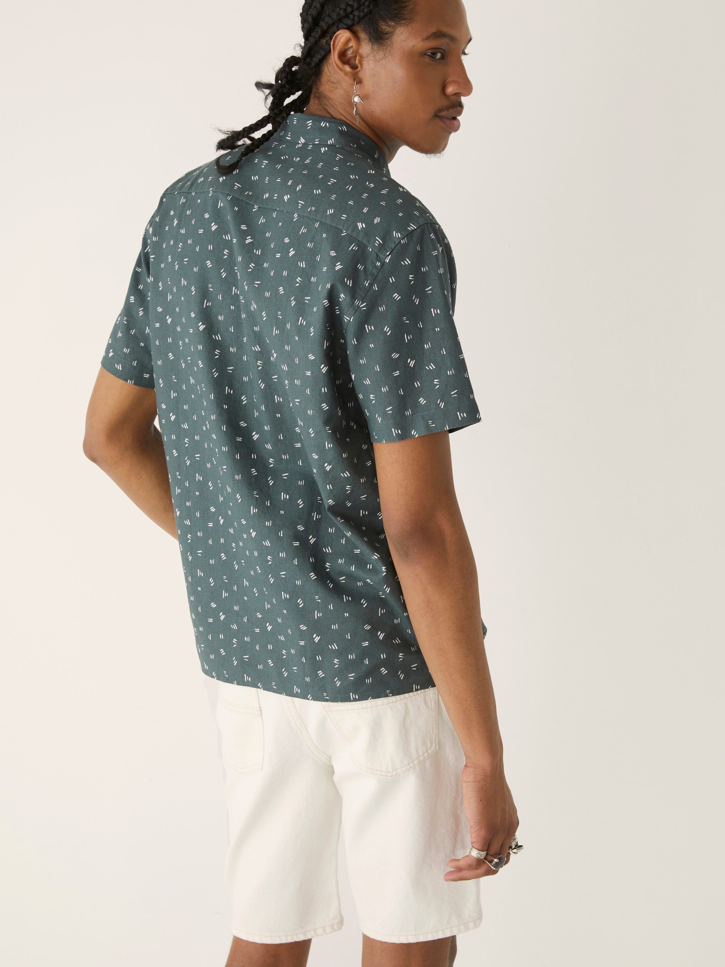 The Printed Resort Shirt in Smoked Green sold by Frank & Oak product image thumbnail 3