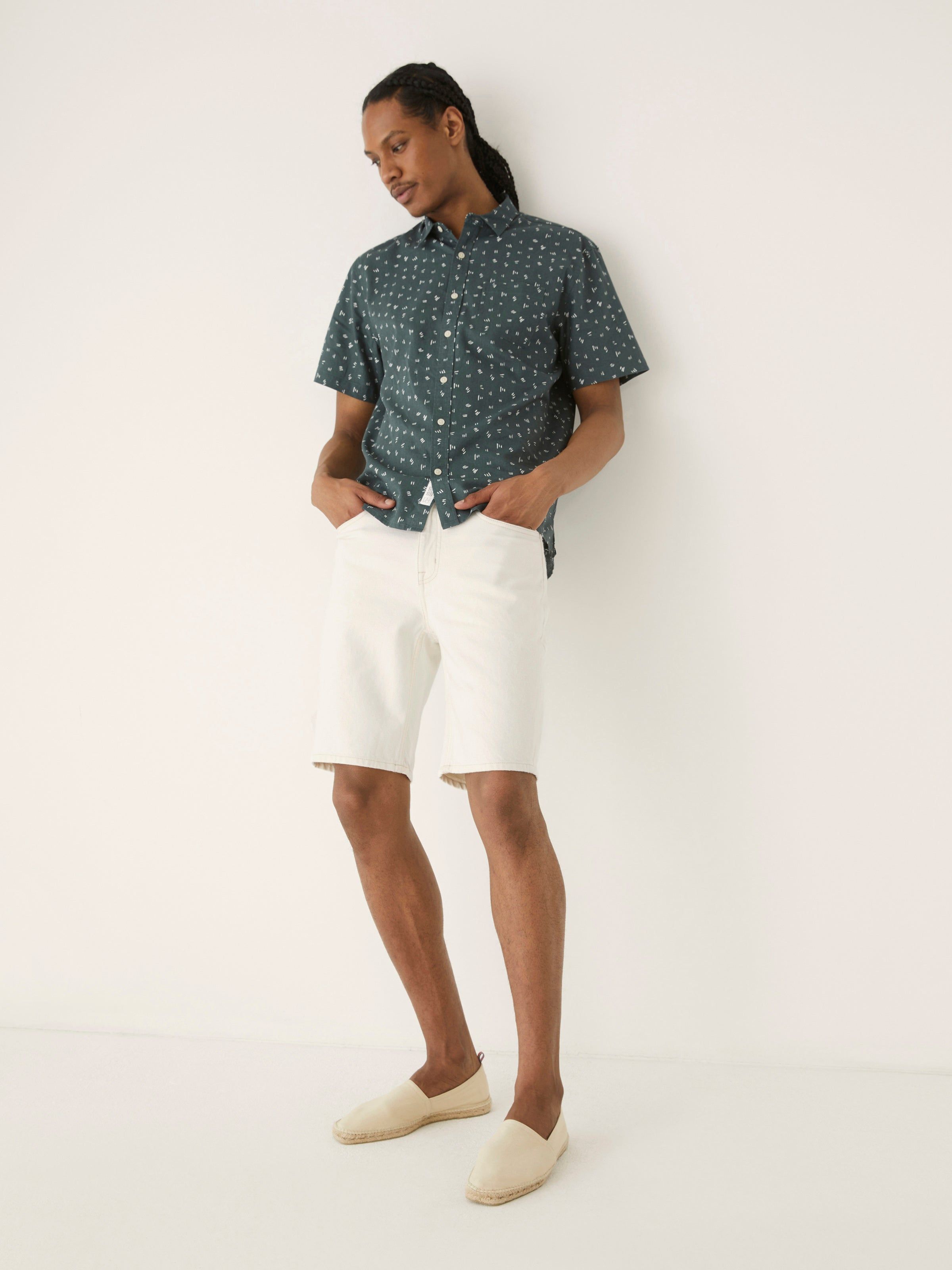 The Printed Resort Shirt in Smoked Green sold by Frank & Oak product image thumbnail 4