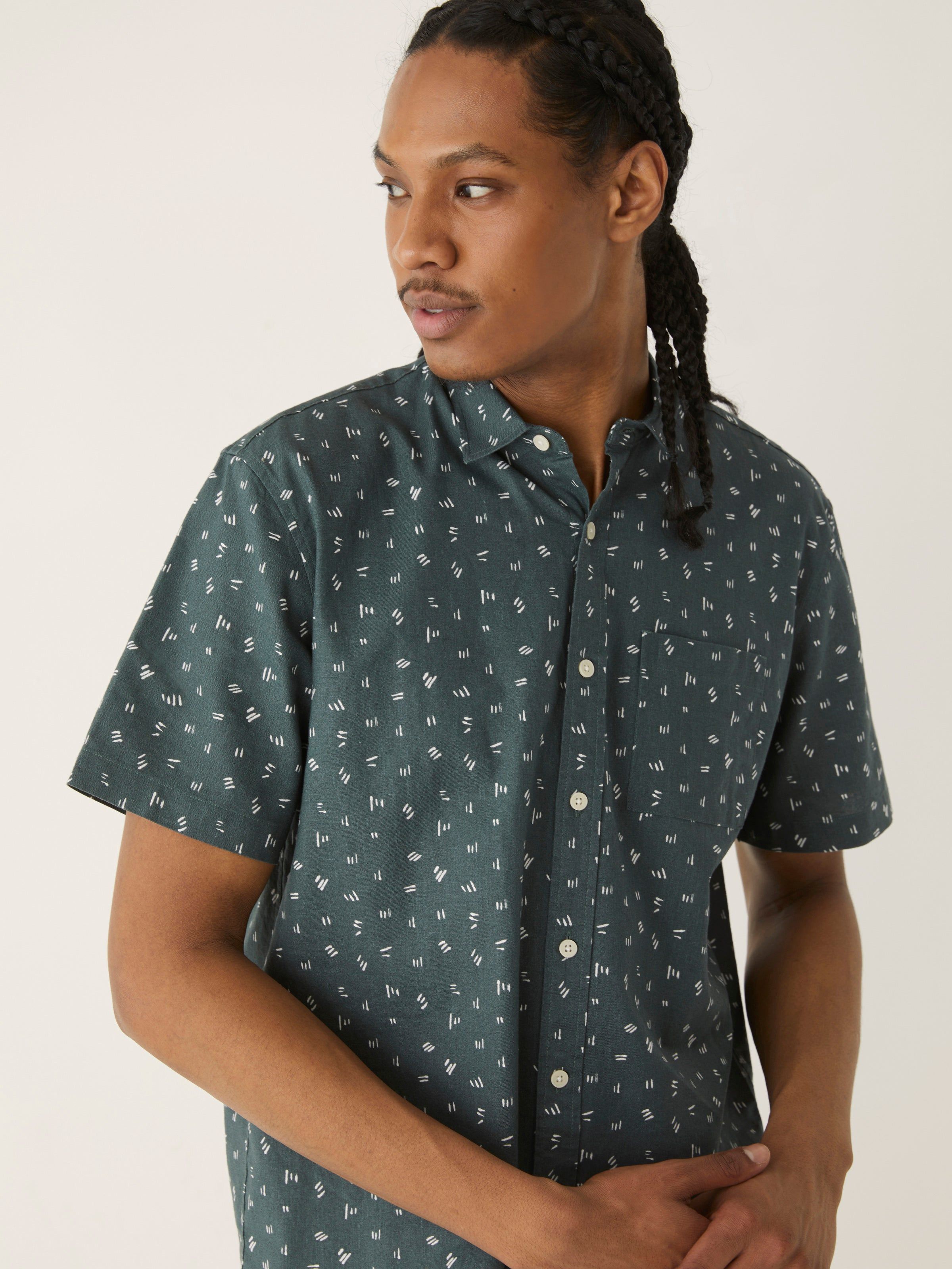 The Printed Resort Shirt in Smoked Green sold by Frank & Oak product image thumbnail 2