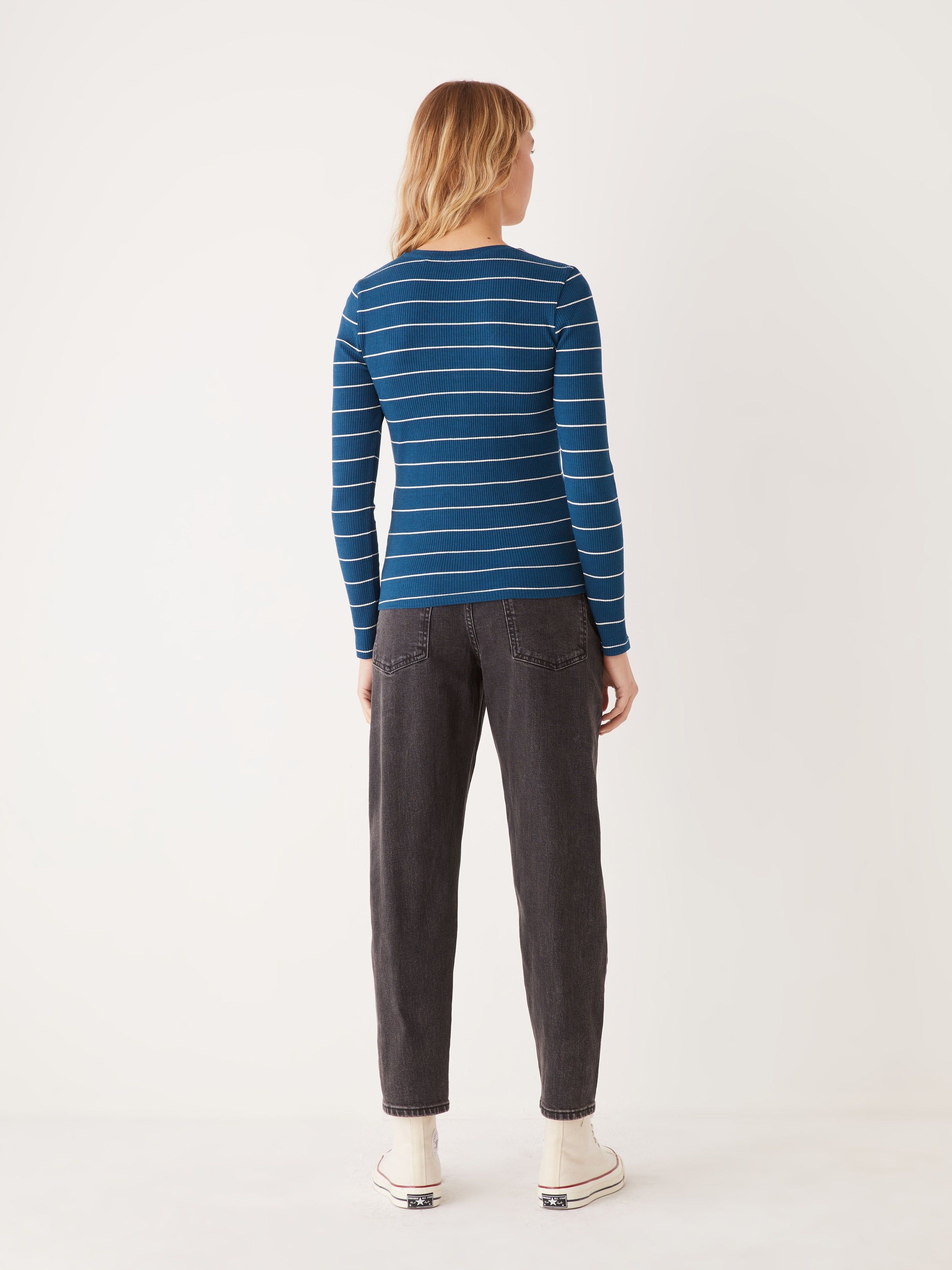 The Ribbed Henley Top in Dark Blue sold by Frank & Oak product image thumbnail 3