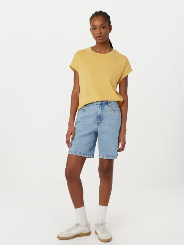 The Hemp Relaxed T-Shirt in Golden Sand sold by Frank & Oak