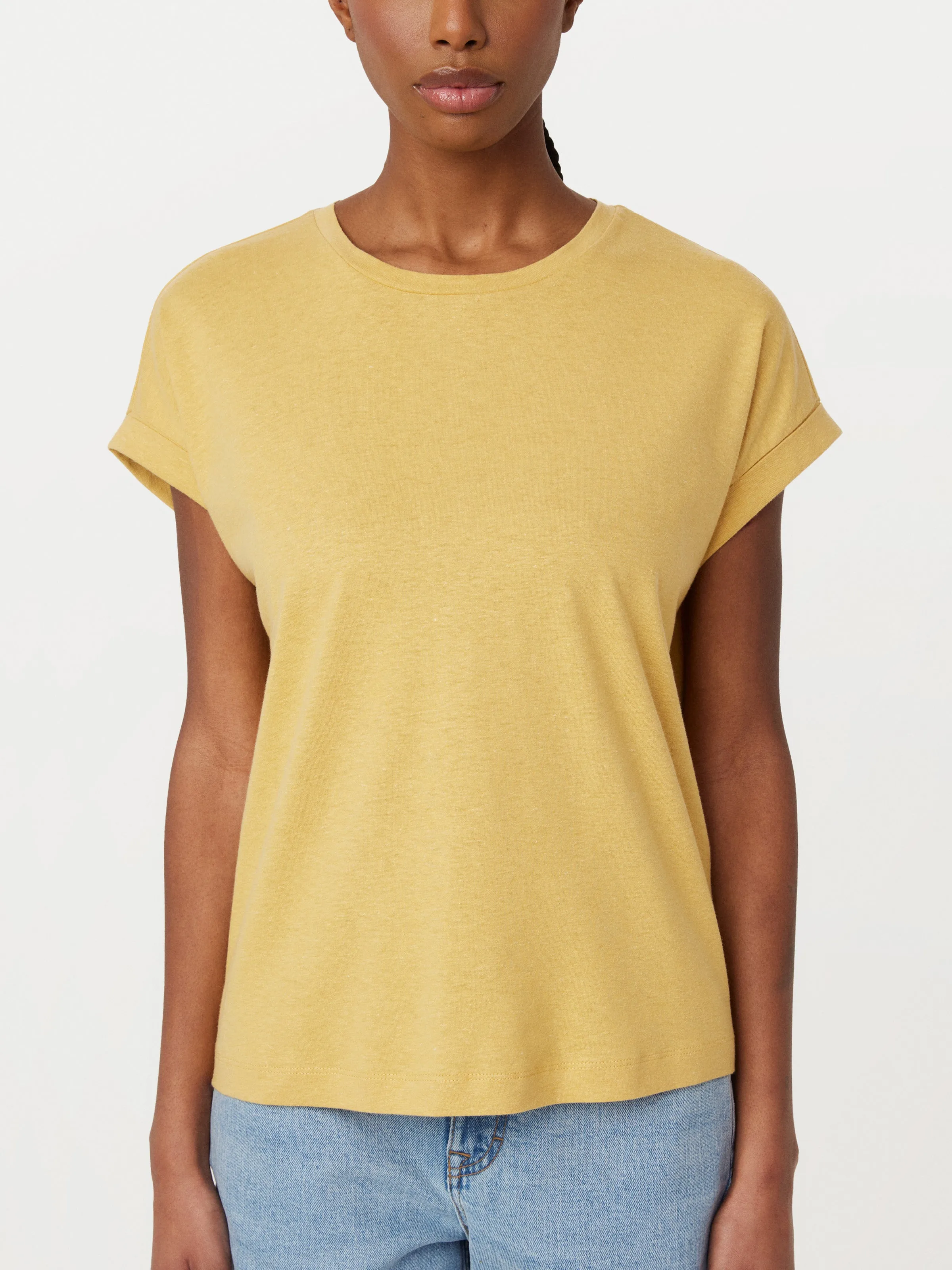 The Hemp Relaxed T-Shirt in Golden Sand sold by Frank & Oak product image thumbnail 3