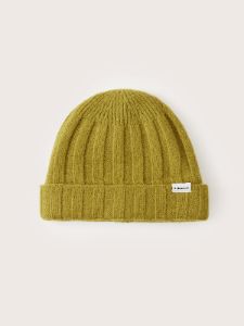 The Donegal Wool Beanie in Golden Lime sold by Frank & Oak