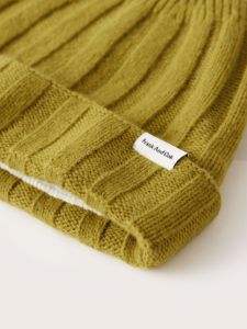 The Donegal Wool Beanie in Golden Lime sold by Frank & Oak