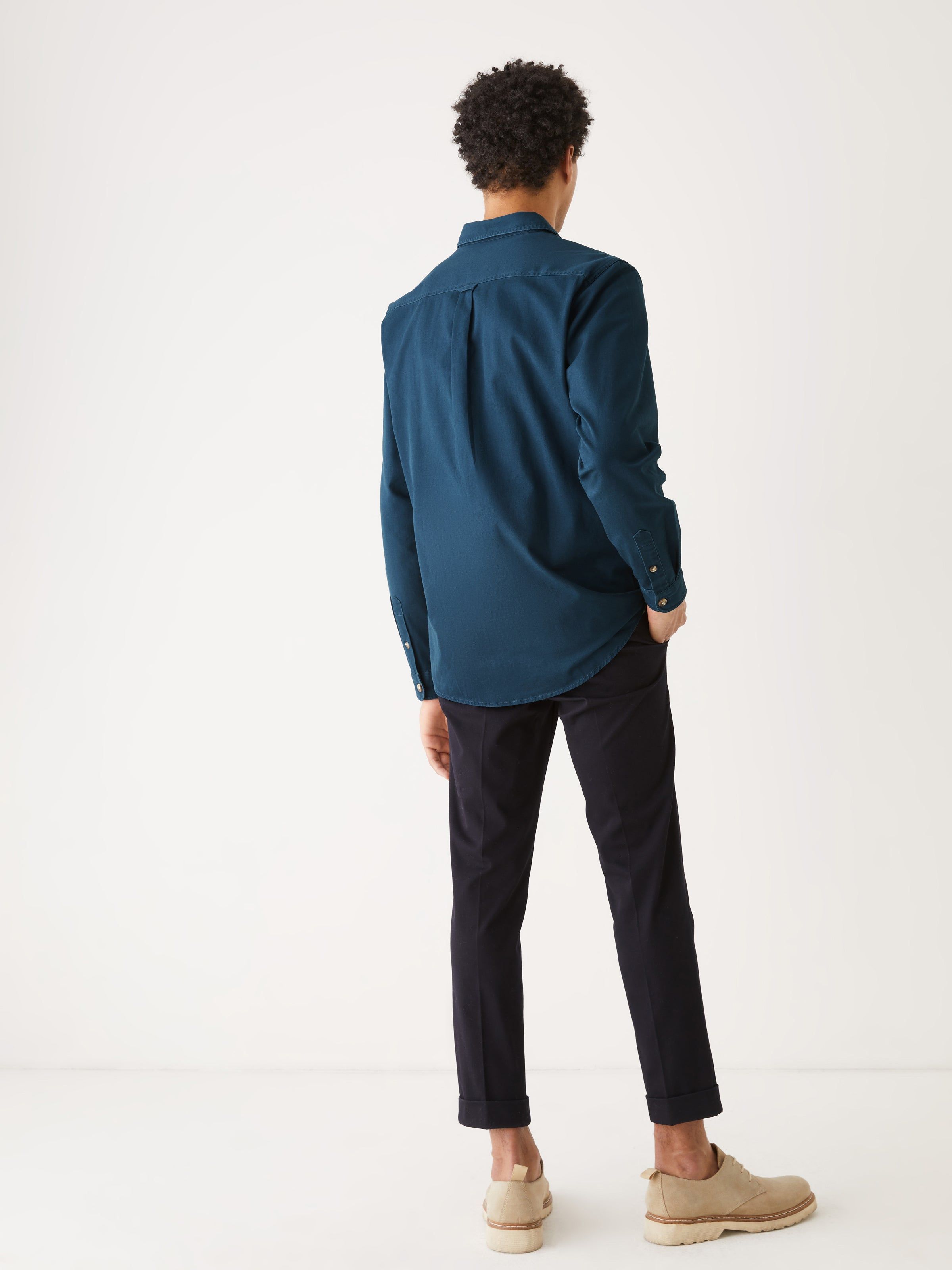The Washed Twill Worker Shirt in Dark Blue sold by Frank & Oak product image thumbnail 3