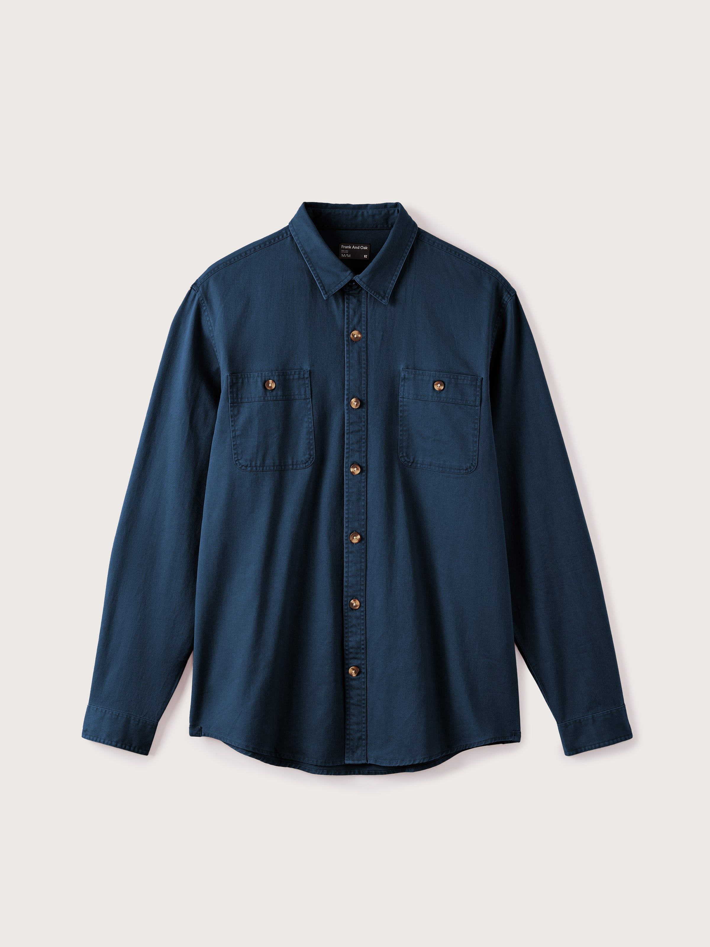 The Washed Twill Worker Shirt in Dark Blue sold by Frank & Oak product image thumbnail 4
