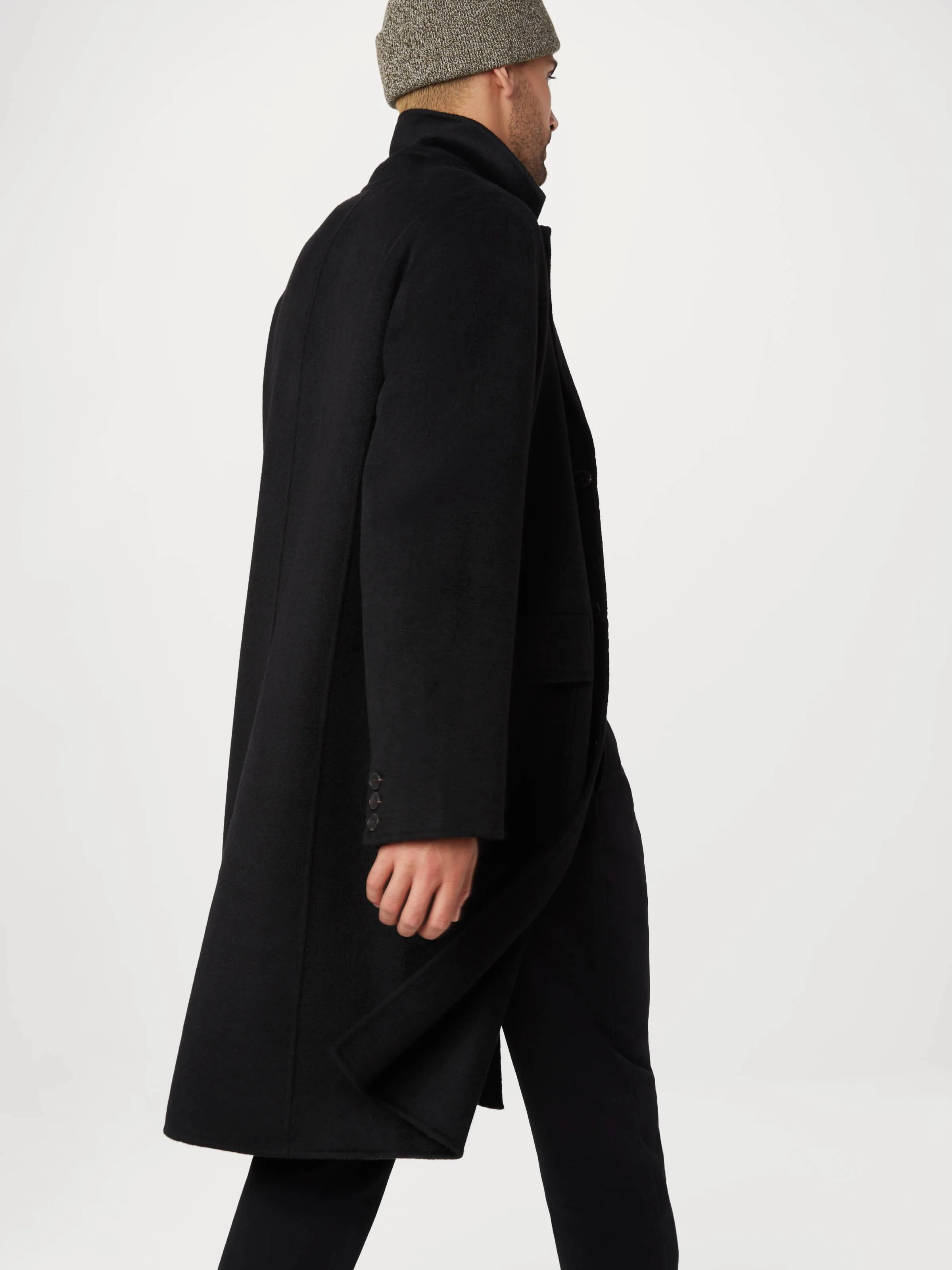 The Michel Recycled Wool Topcoat in Black sold by Frank & Oak product image thumbnail 2