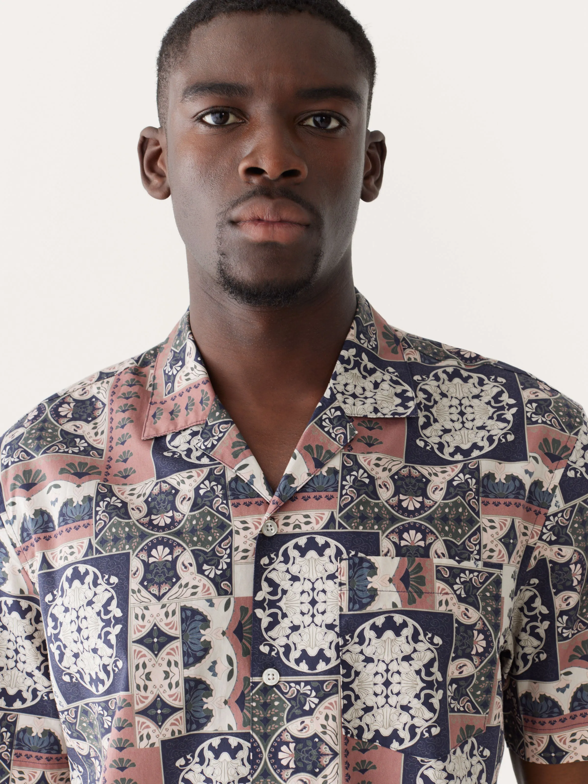 The Short-Sleeve Printed Camp Collar Shirt in Cognac sold by Frank & Oak product image thumbnail 4
