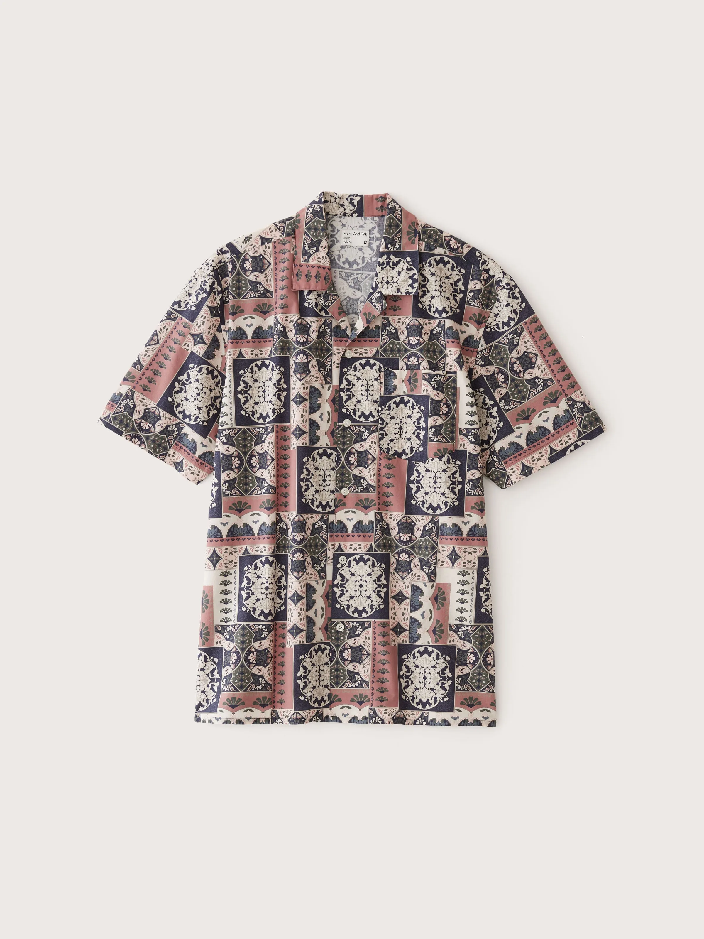 The Short-Sleeve Printed Camp Collar Shirt in Cognac sold by Frank & Oak product image thumbnail 5