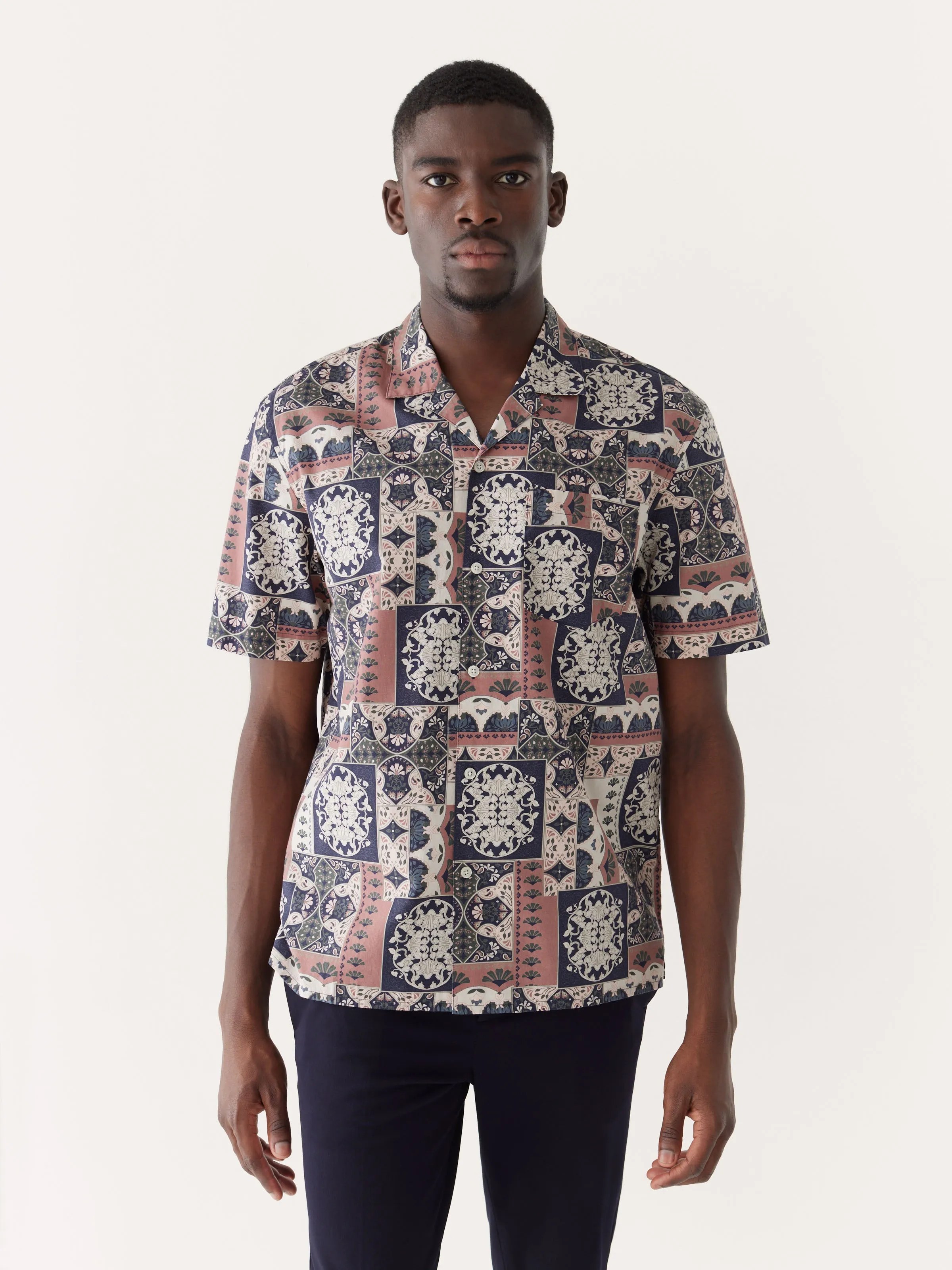 The Short-Sleeve Printed Camp Collar Shirt in Cognac sold by Frank & Oak product image thumbnail 2