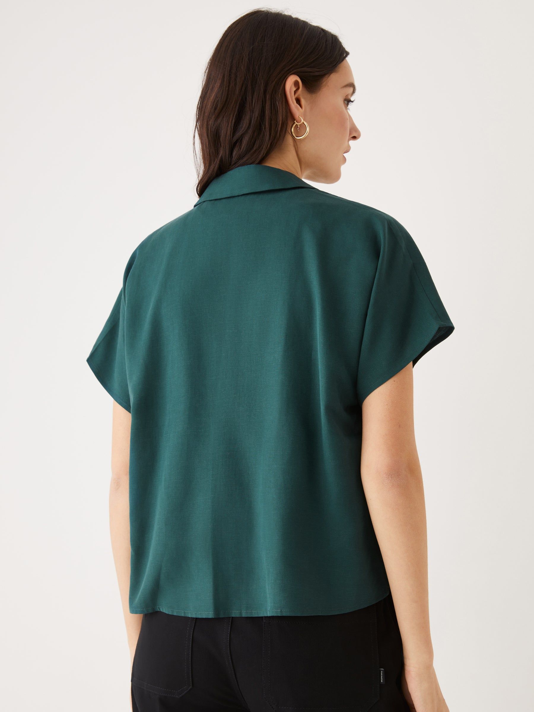 The V-Neck Blouse in Dark Green sold by Frank & Oak product image thumbnail 4