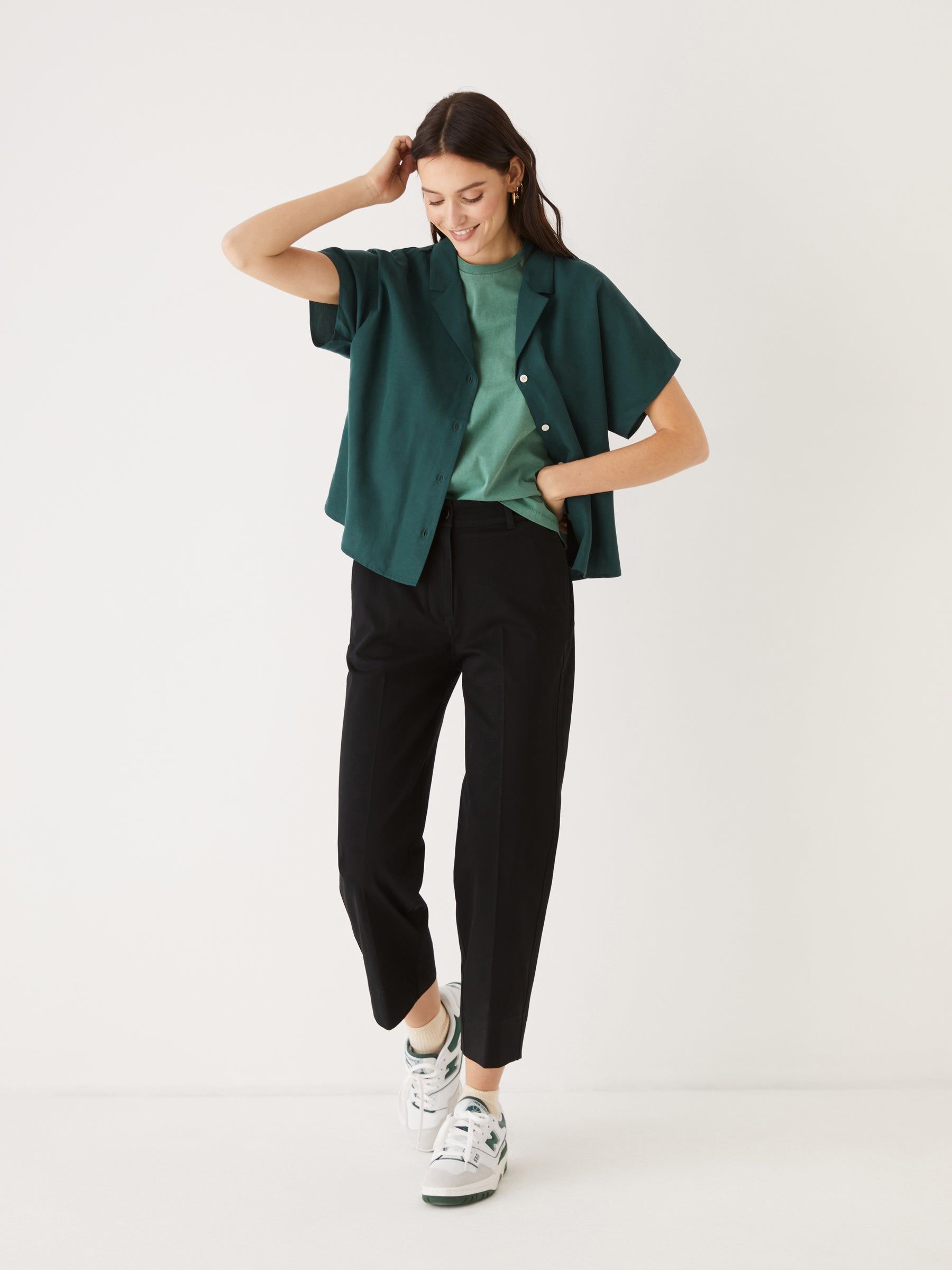 The V-Neck Blouse in Dark Green sold by Frank & Oak product image thumbnail 2