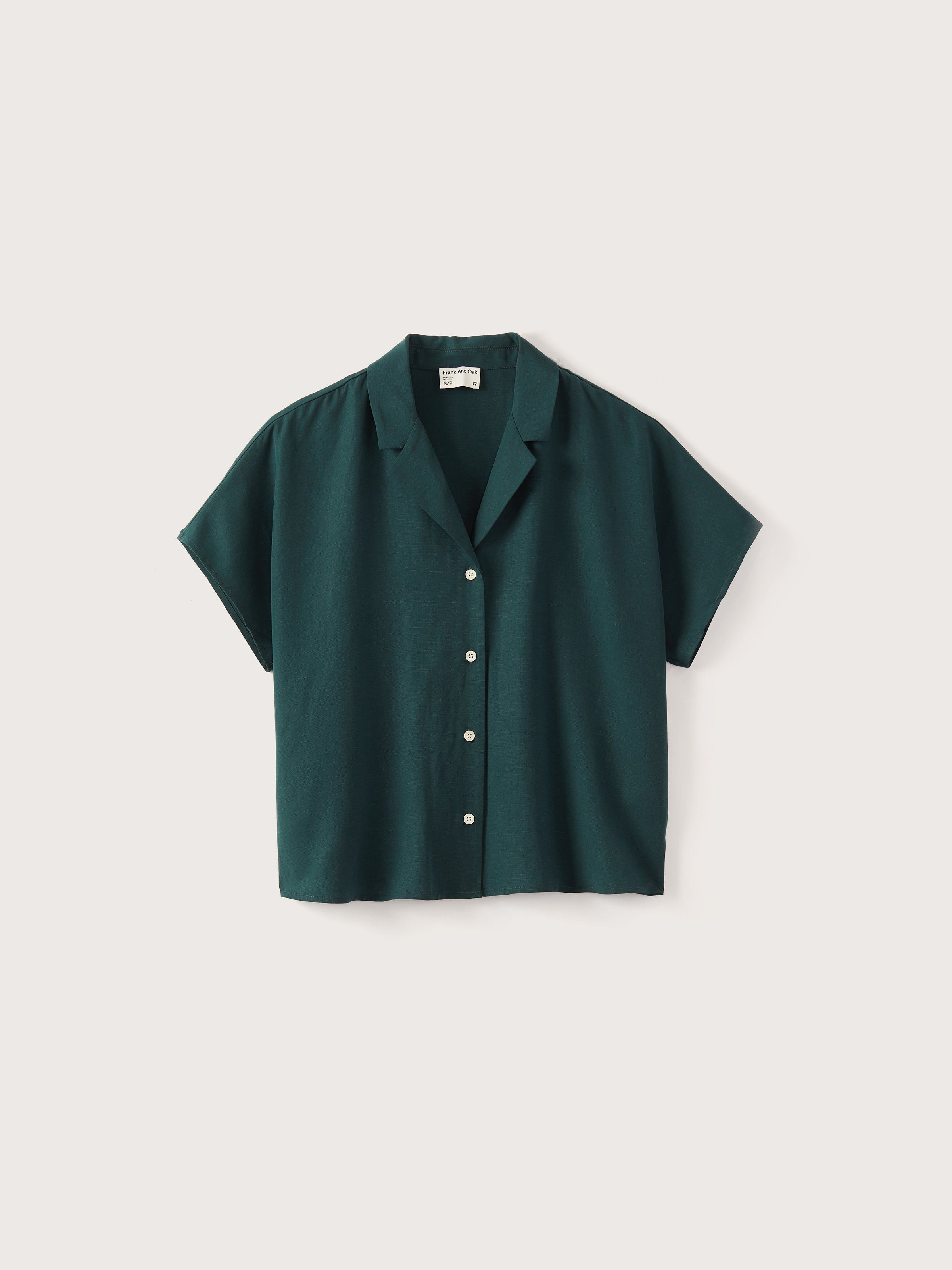 The V-Neck Blouse in Dark Green sold by Frank & Oak product image thumbnail 5