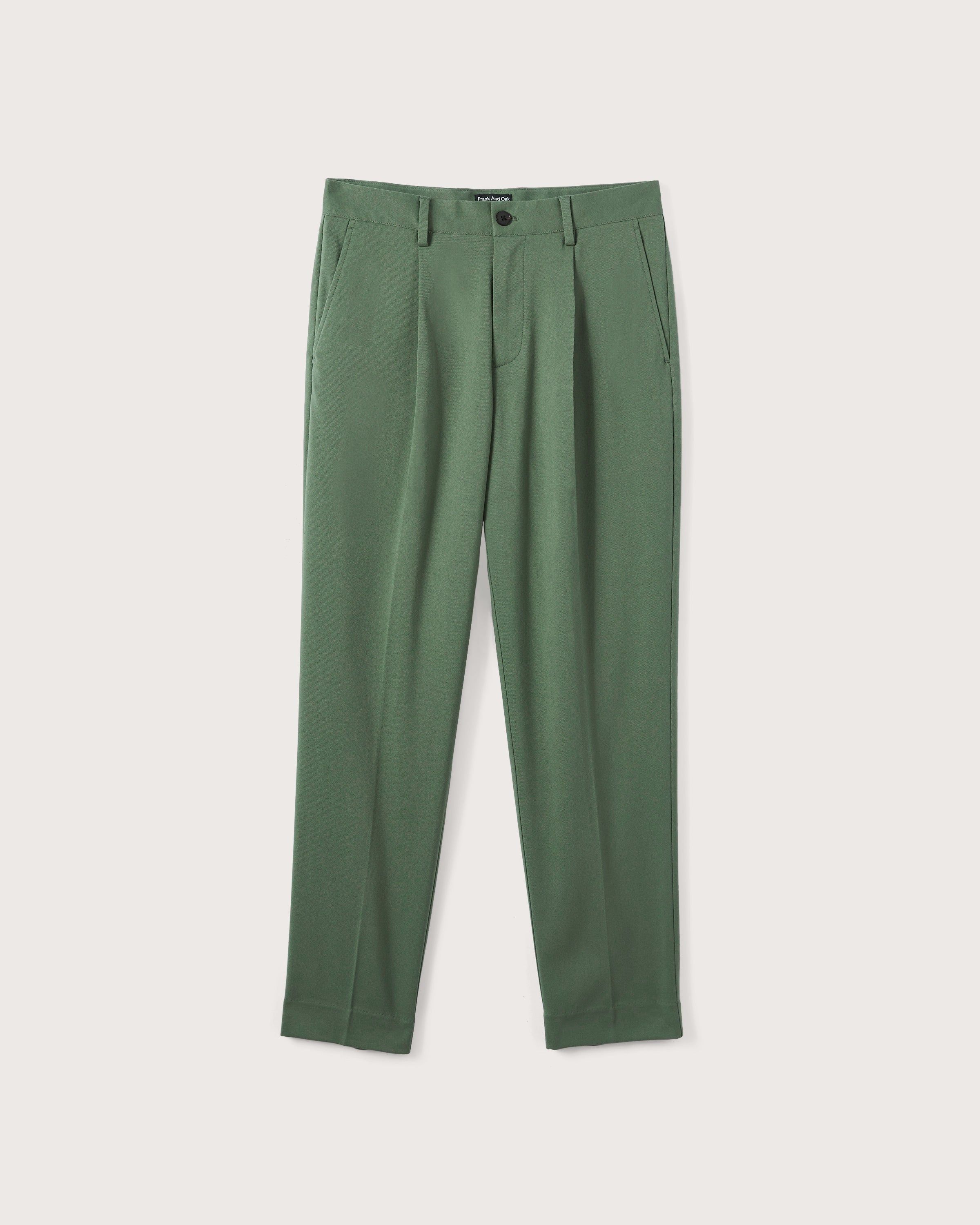The Pleated Tapered Fit Pant in Green sold by Frank & Oak product image thumbnail 5