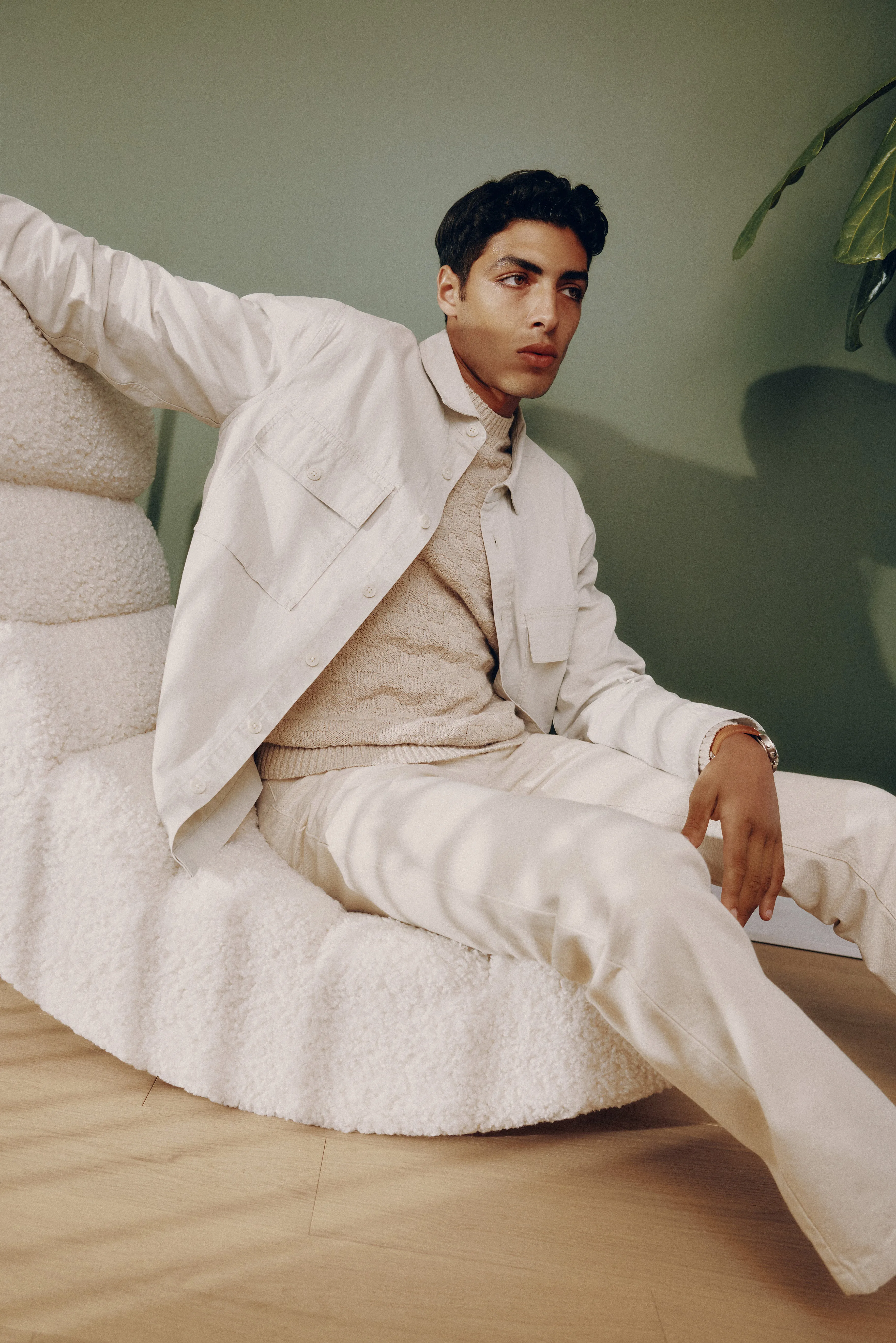 The Typewriter Cloth Cargo Overshirt in Moonlight sold by Frank & Oak product image thumbnail 2