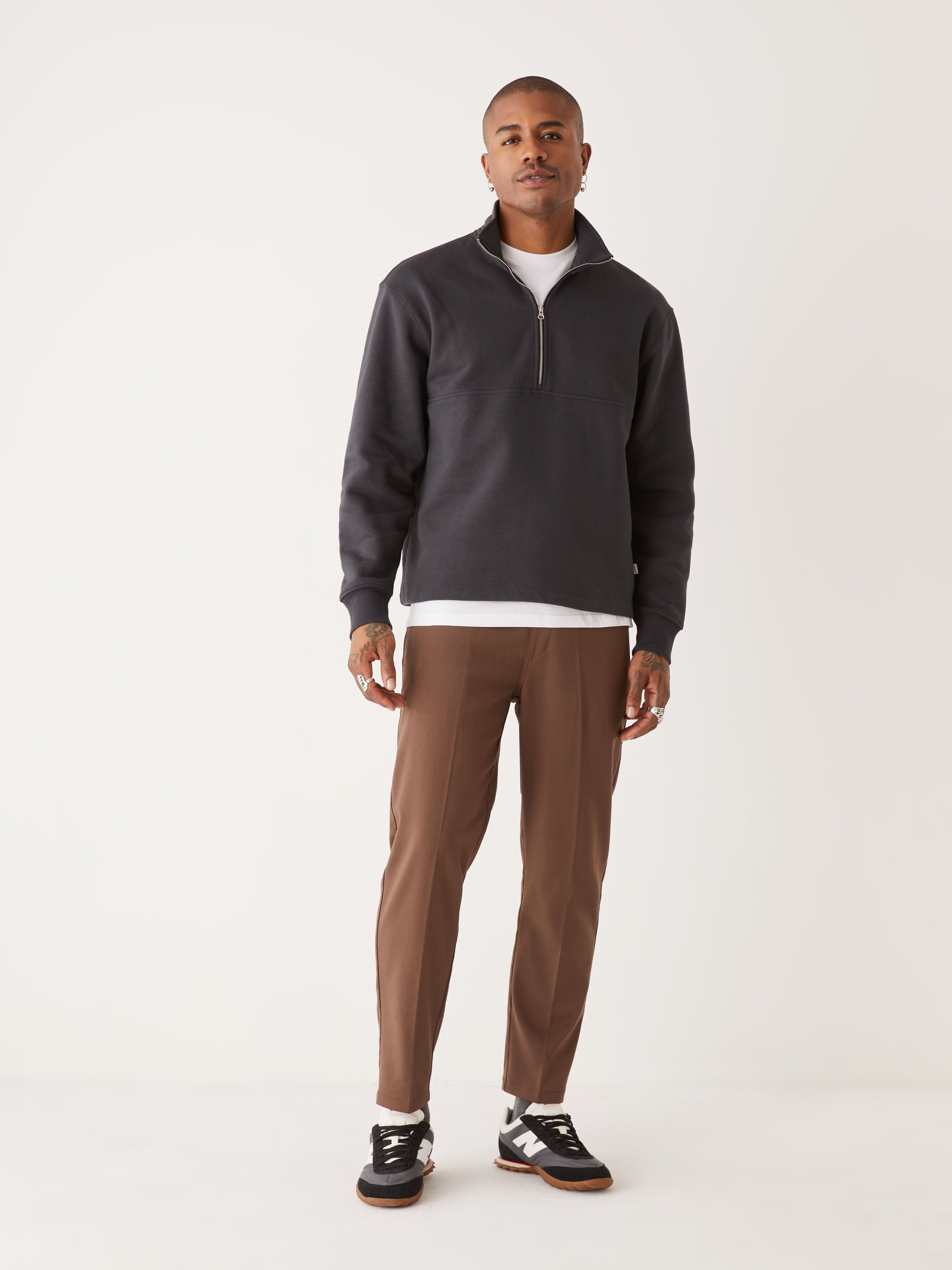 The French Fleece Pullover in Washed Black sold by Frank & Oak