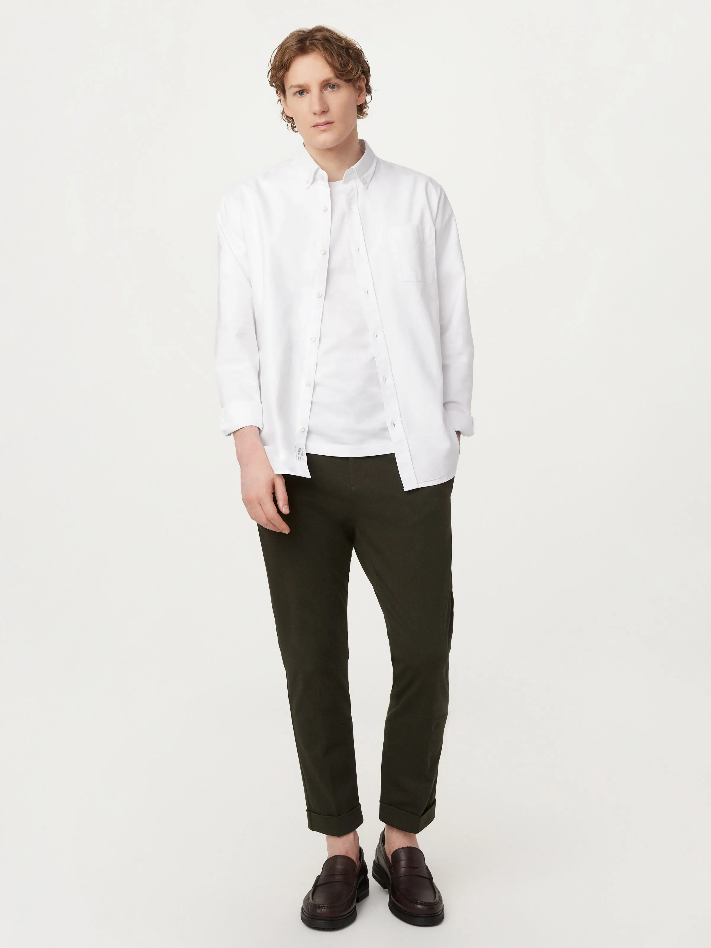 The Jasper Oxford Shirt in White sold by Frank & Oak