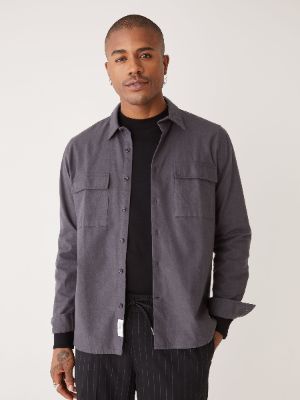 The Loose Fit Minimalist Shirt in Grey sold by Frank & Oak