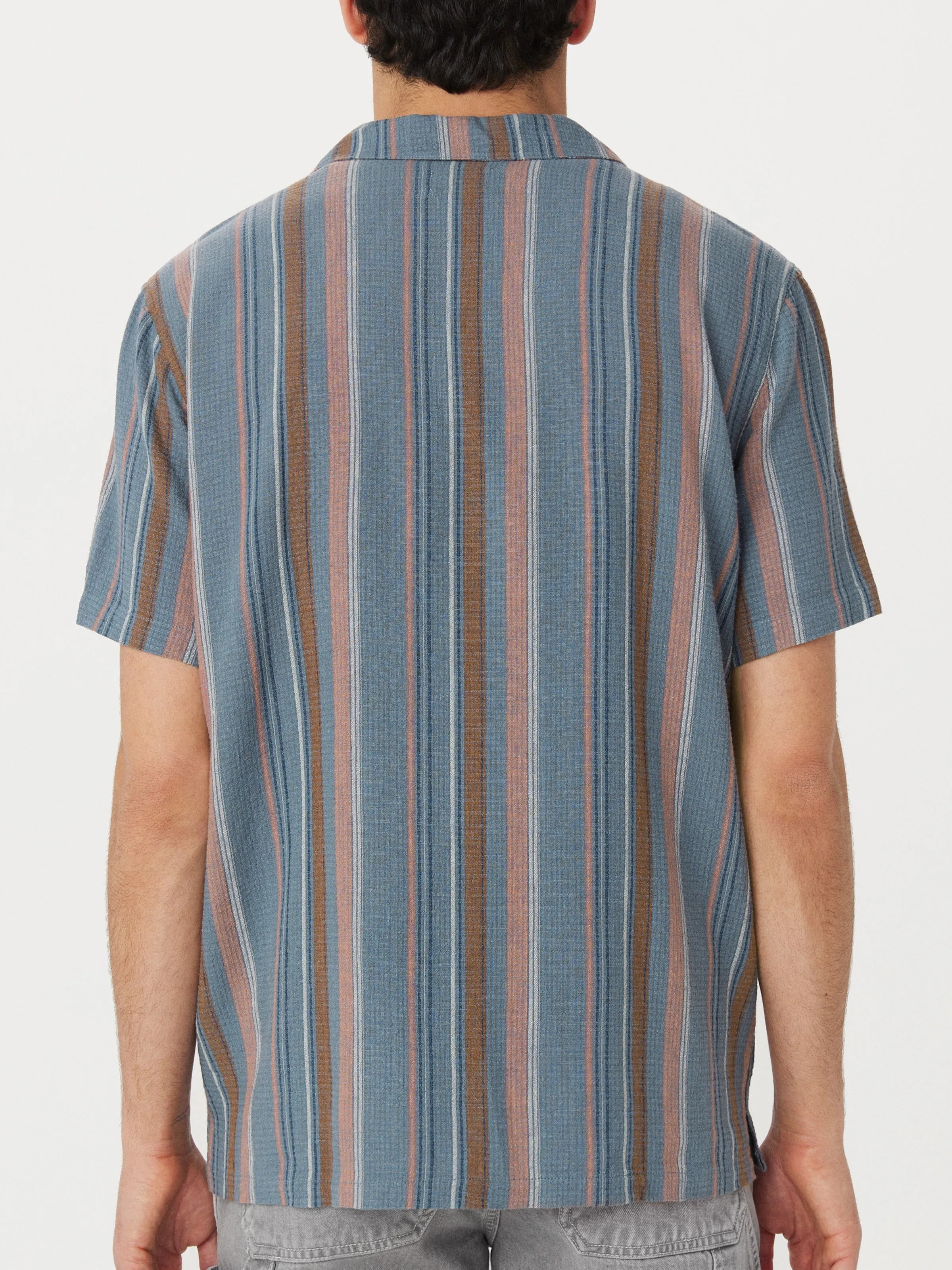 The Linen Camp Collar Shirt in Storm Blue sold by Frank & Oak product image thumbnail 4