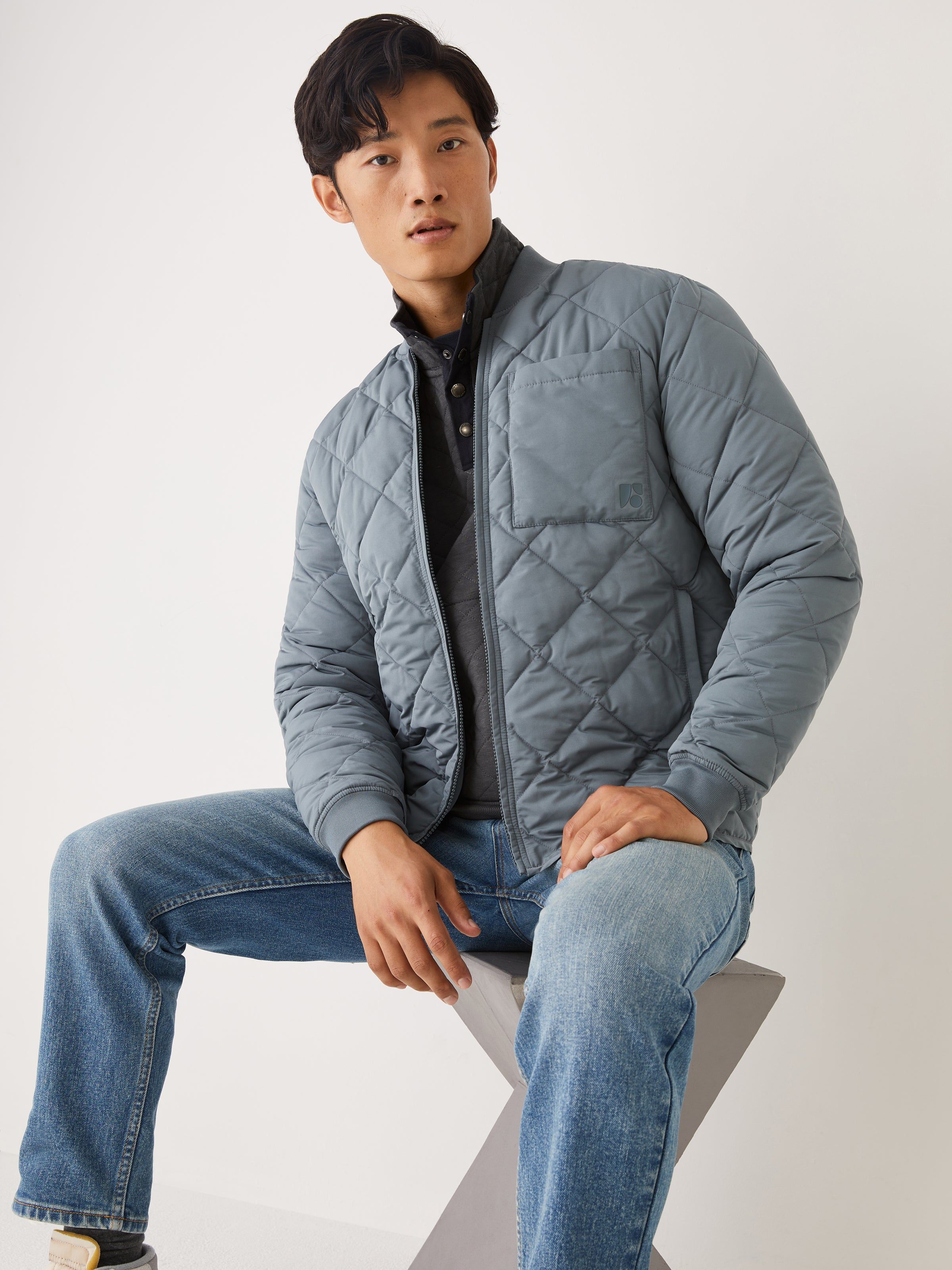 The Skyline Reversible Bomber in Stormy Blue sold by Frank & Oak product image thumbnail 2