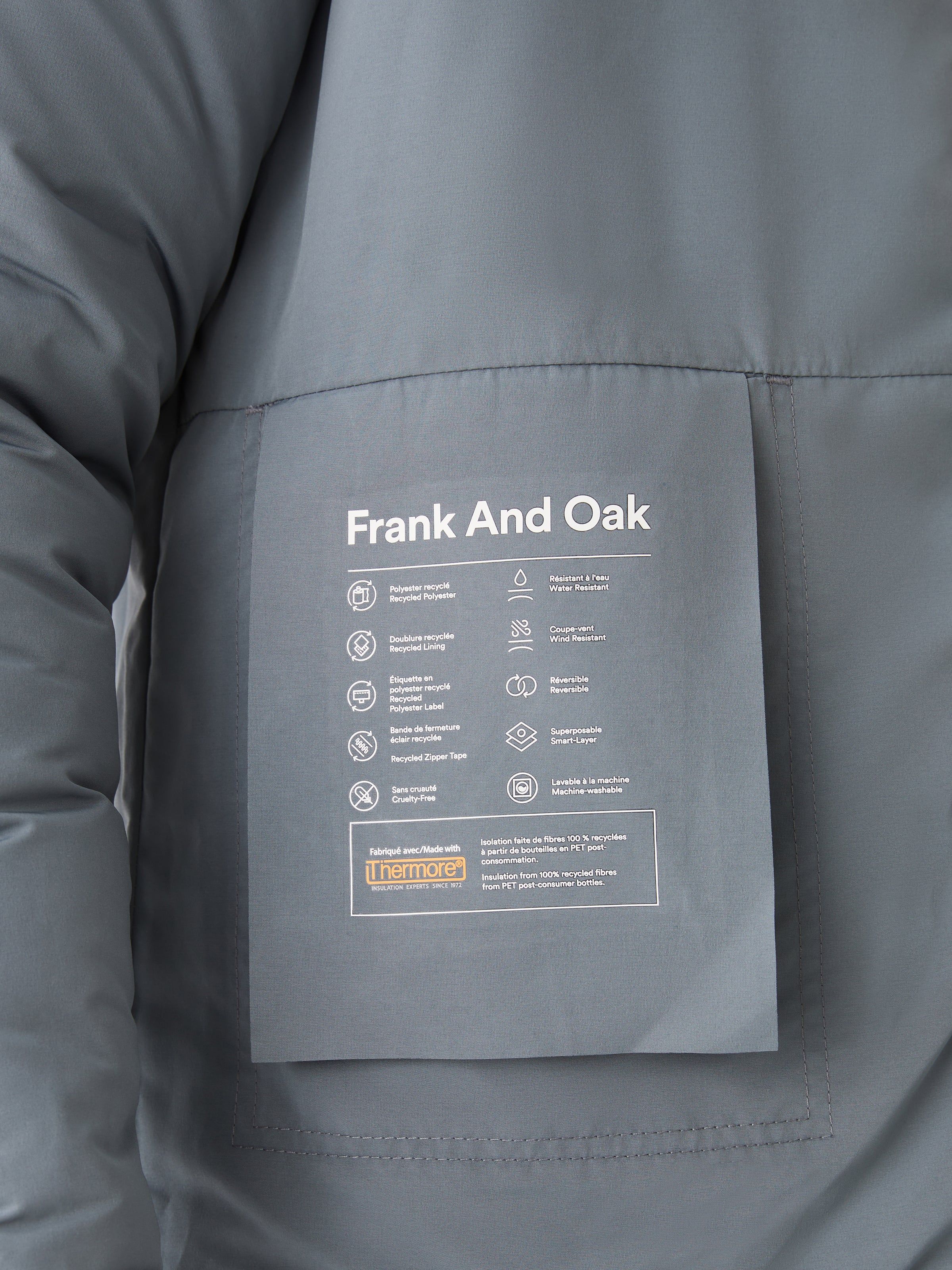 The Skyline Reversible Bomber in Stormy Blue sold by Frank & Oak product image thumbnail 7