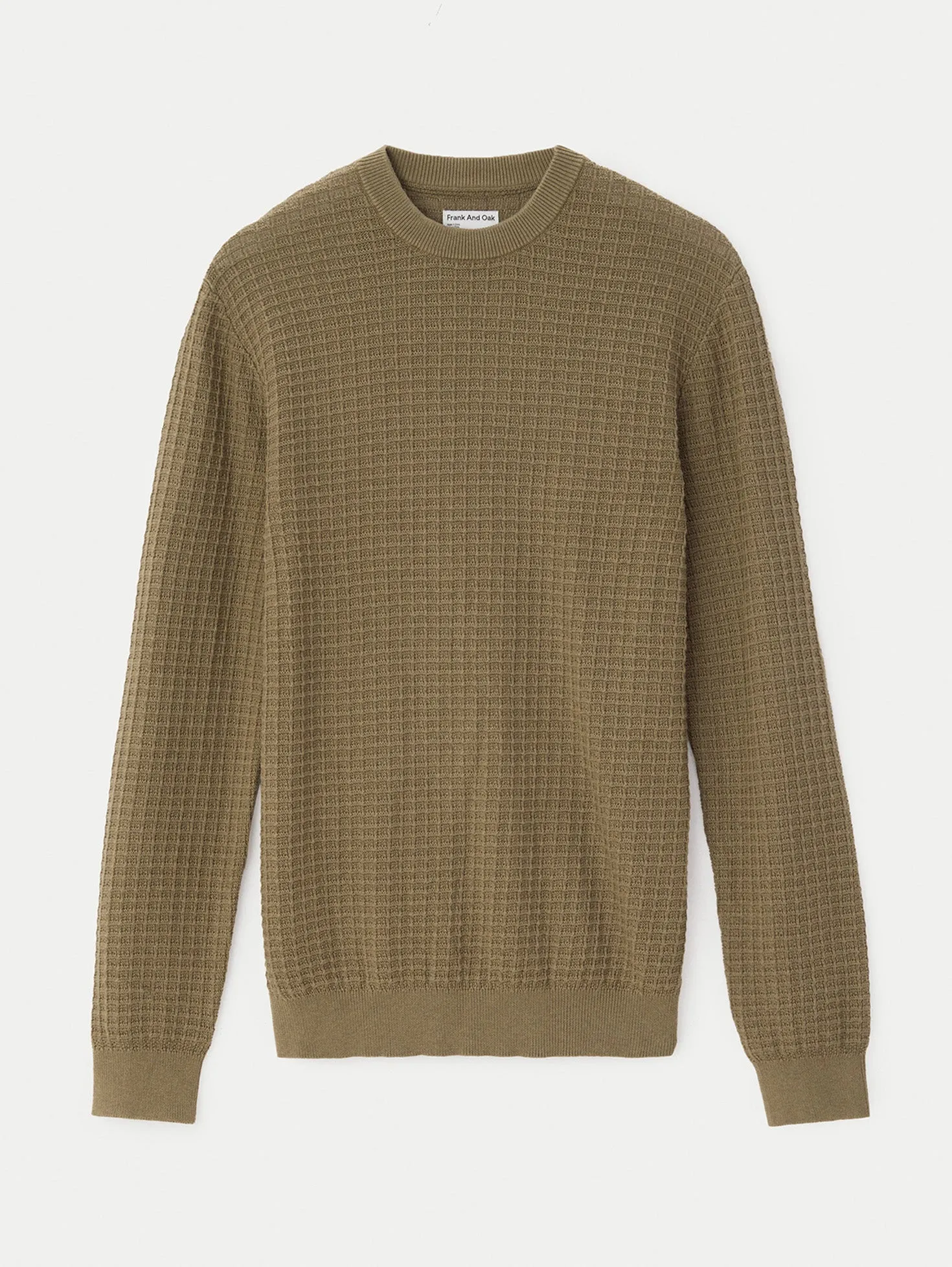 The SeaCell™ Waffle Sweater in Khaki sold by Frank & Oak product image thumbnail 5