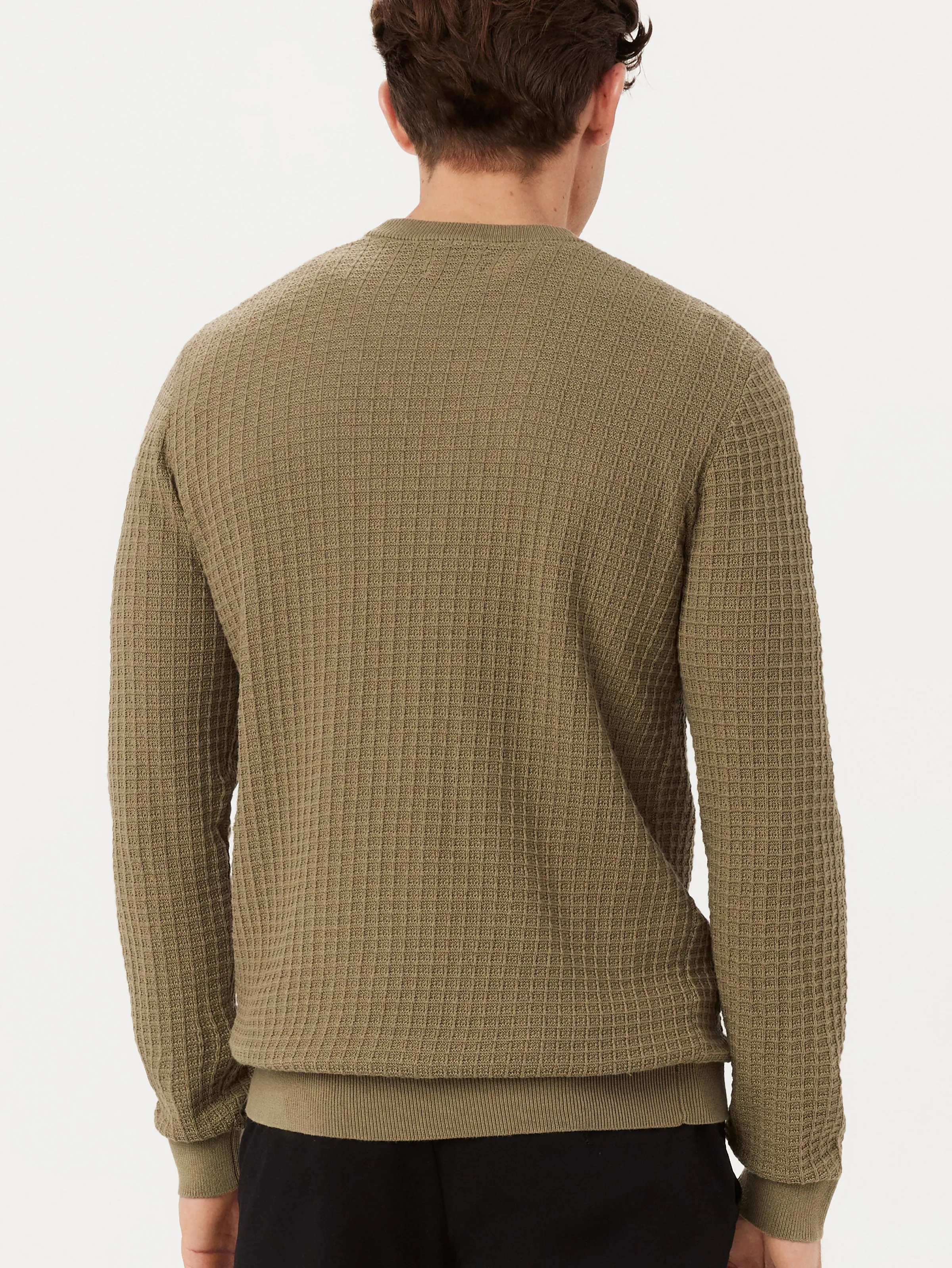 The SeaCell™ Waffle Sweater in Khaki sold by Frank & Oak product image thumbnail 4