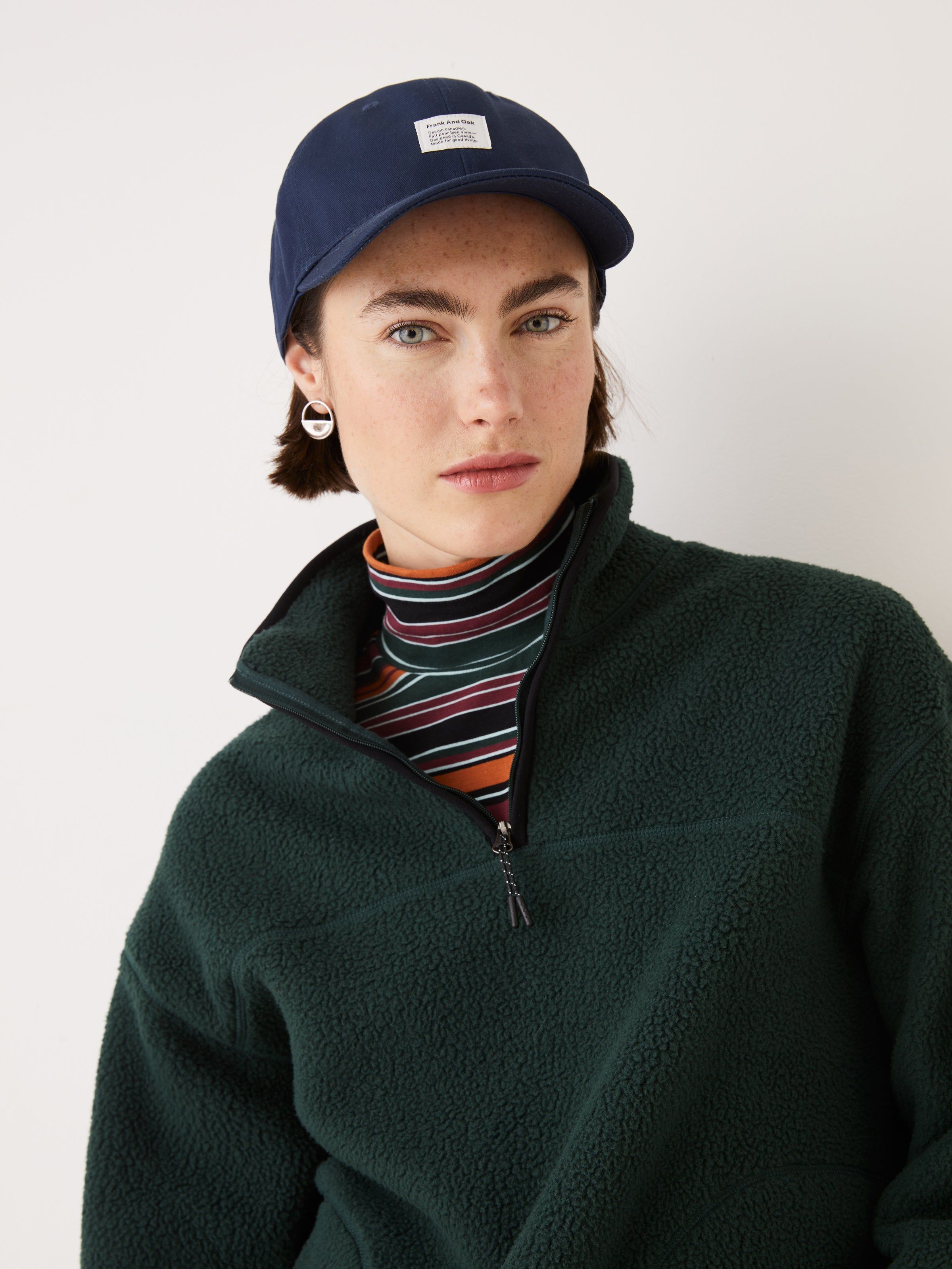 The Polar Fleece Pullover in Scarab sold by Frank & Oak