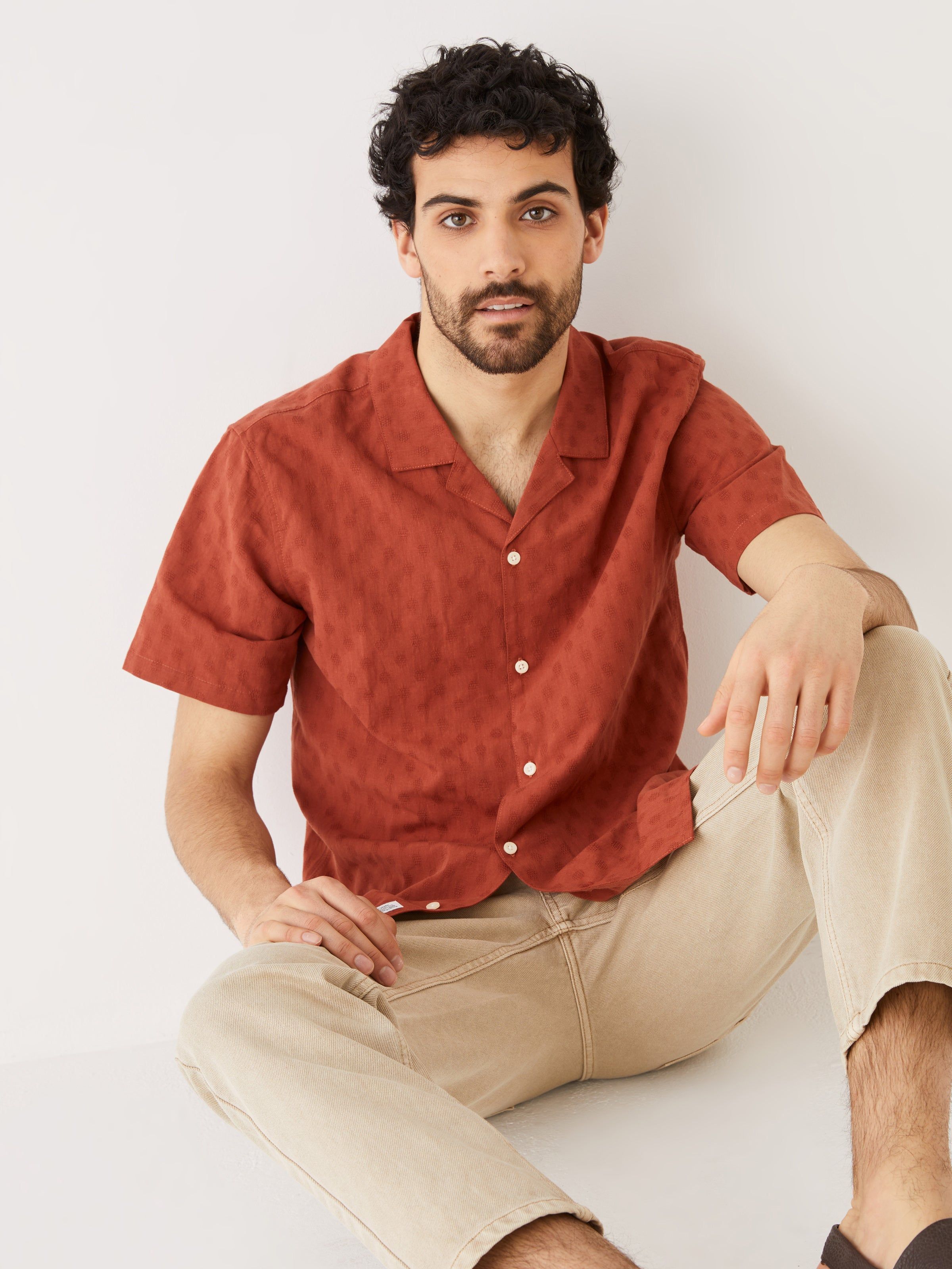 The Camp Collar Resort Shirt in Orange sold by Frank & Oak product image thumbnail 4